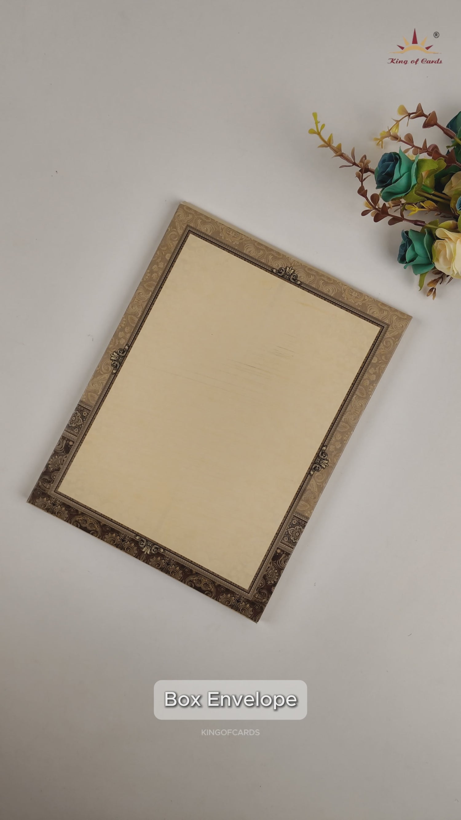 Brown Paisley Door Style Wedding Card - KAA05060