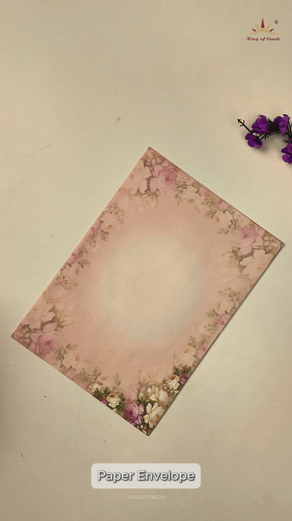Pink Floral Ganesha Invitation Card-KNEP1603
