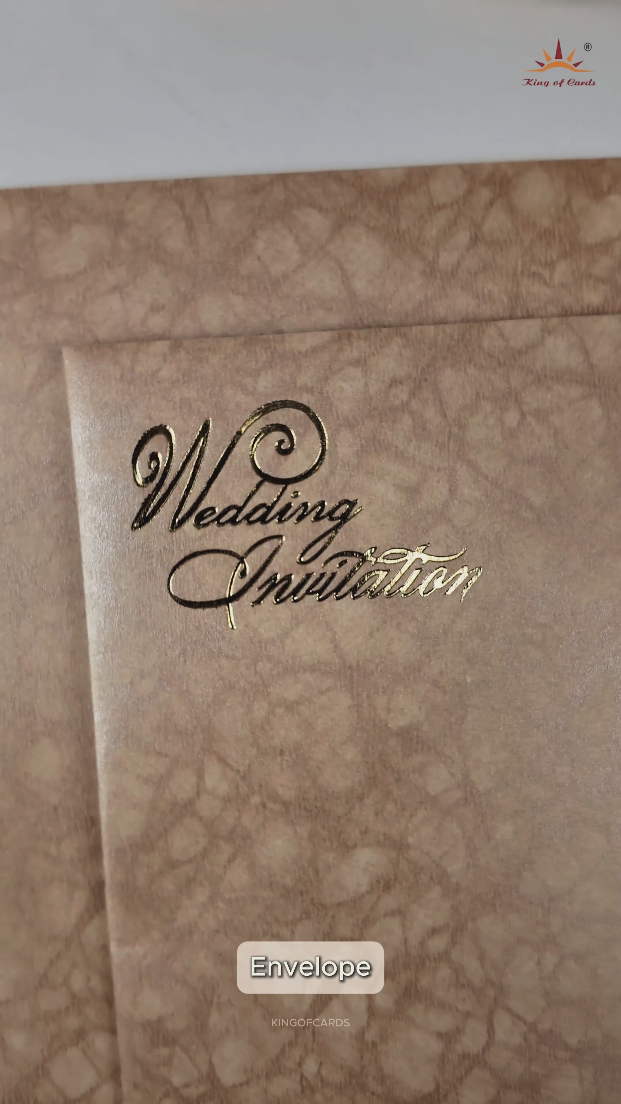 Metallic Gold Couple Wedding Card - KNKR035B