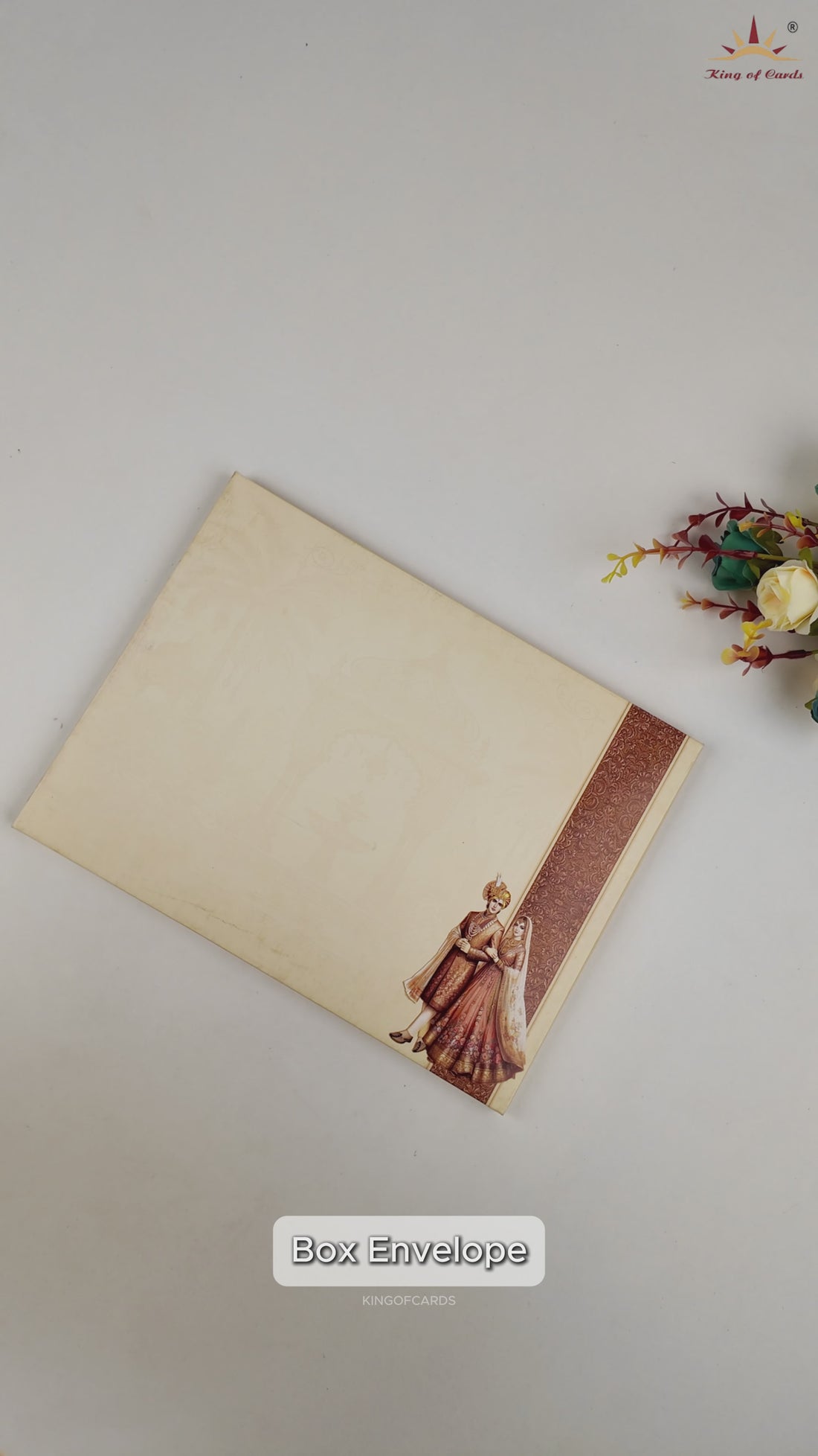 Sandal Royal Bride Door Style Groom Wedding Card - KAA05450