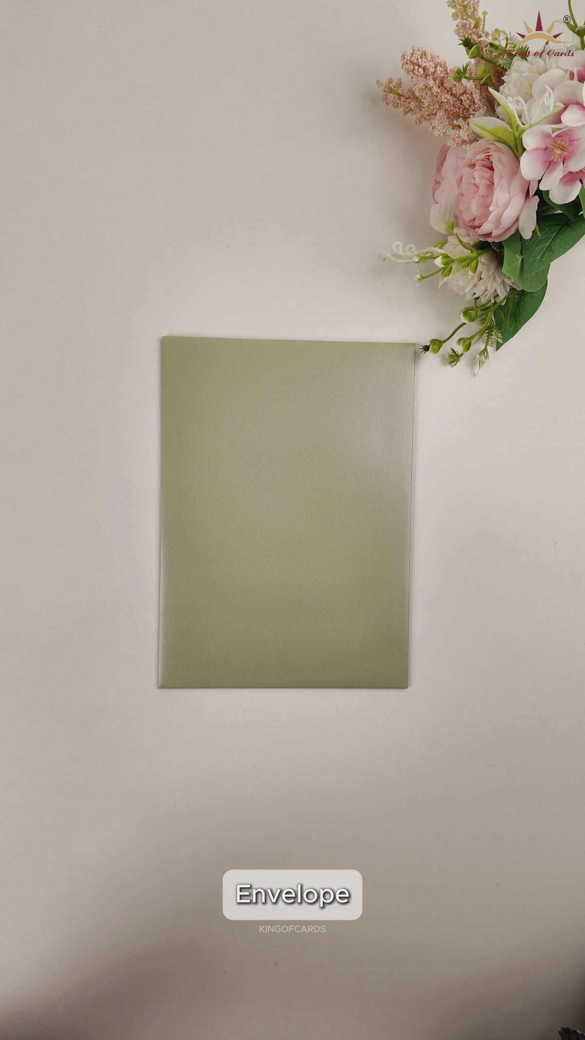 Olive Green Door-Style Wedding Card-KNKTGN029