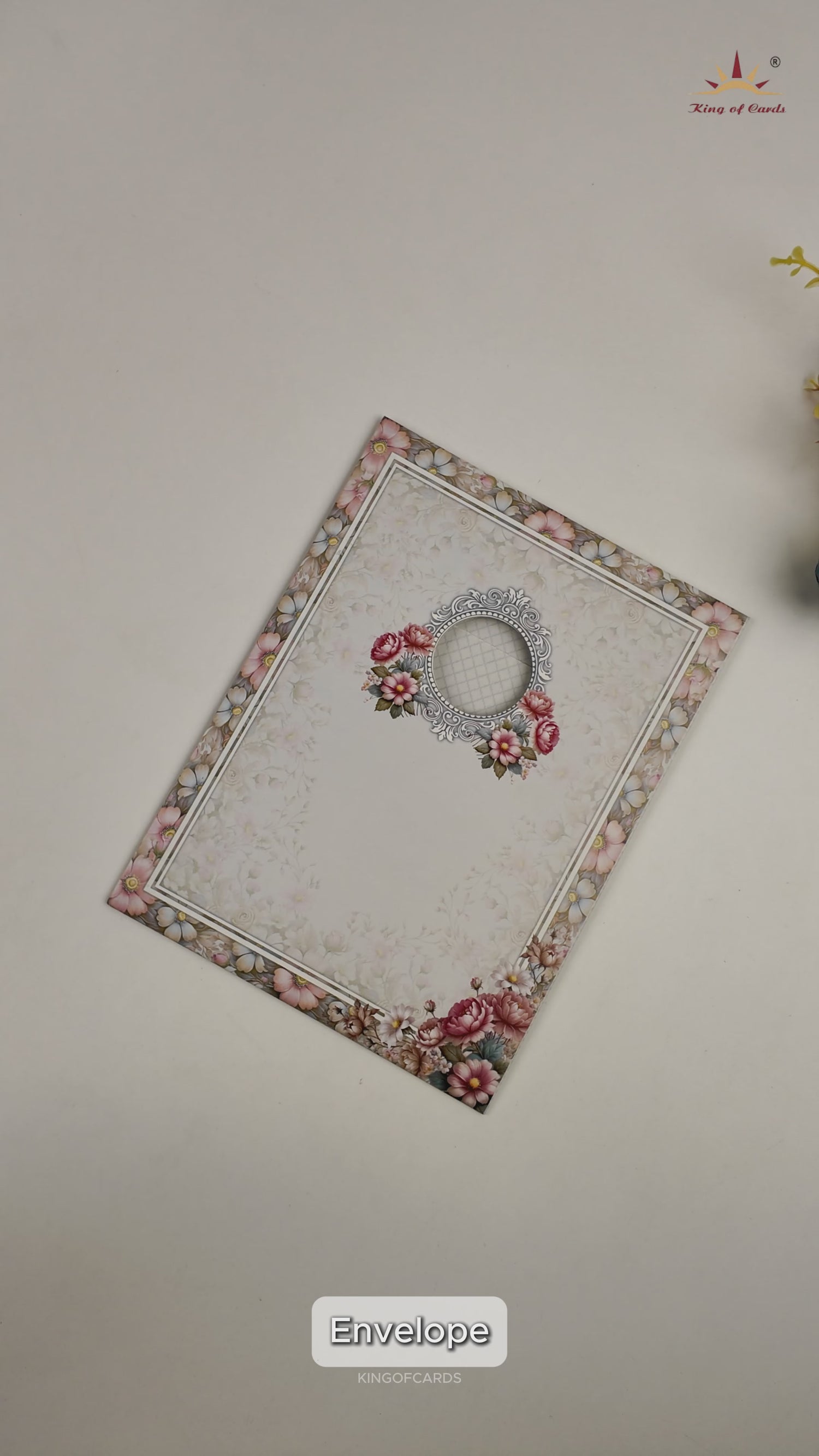 Pastel Blue Floral Ganesha Wedding Card-KNTY6806