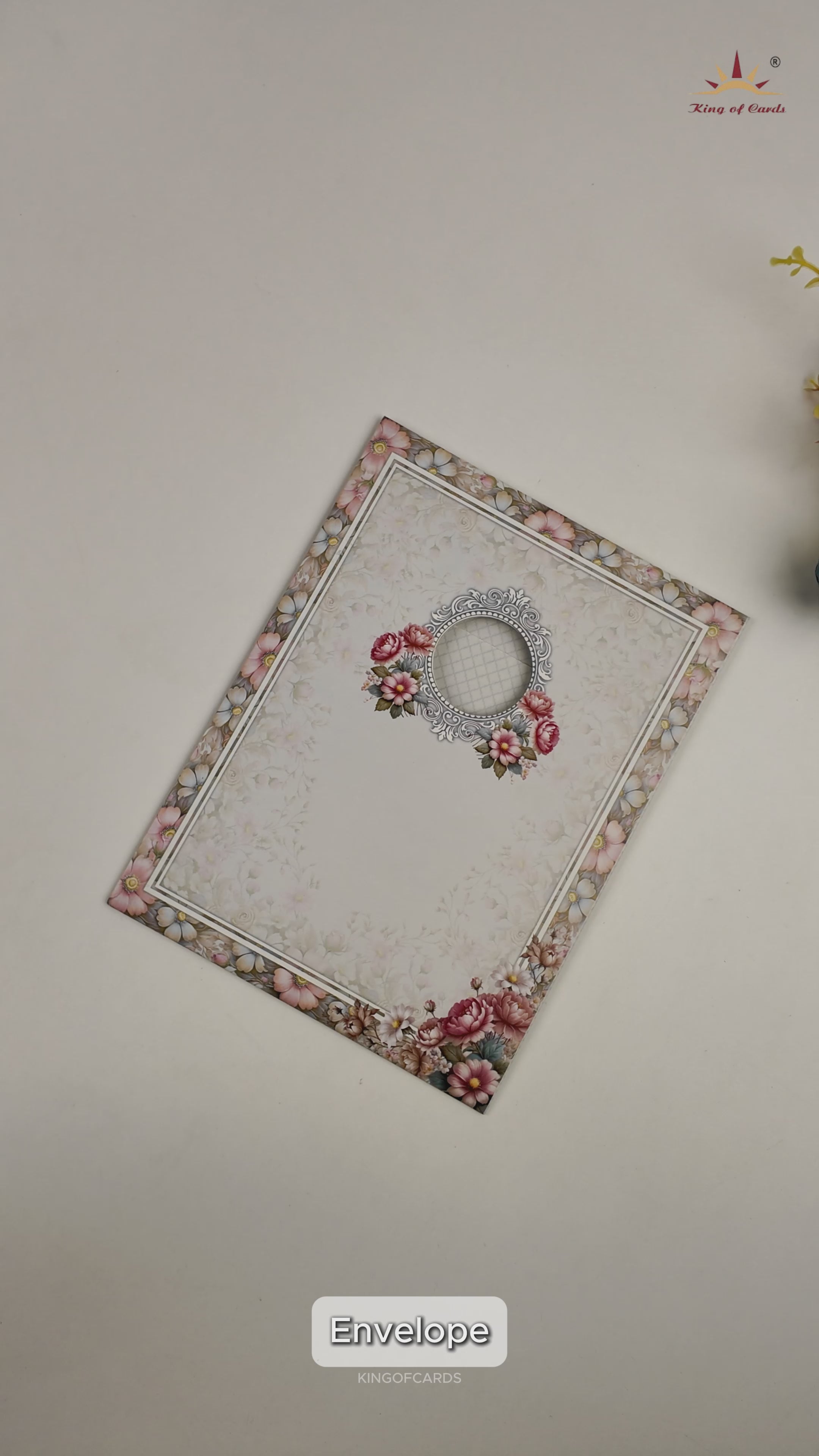 Pastel Blue Floral Ganesha Wedding Card-KNTY6806