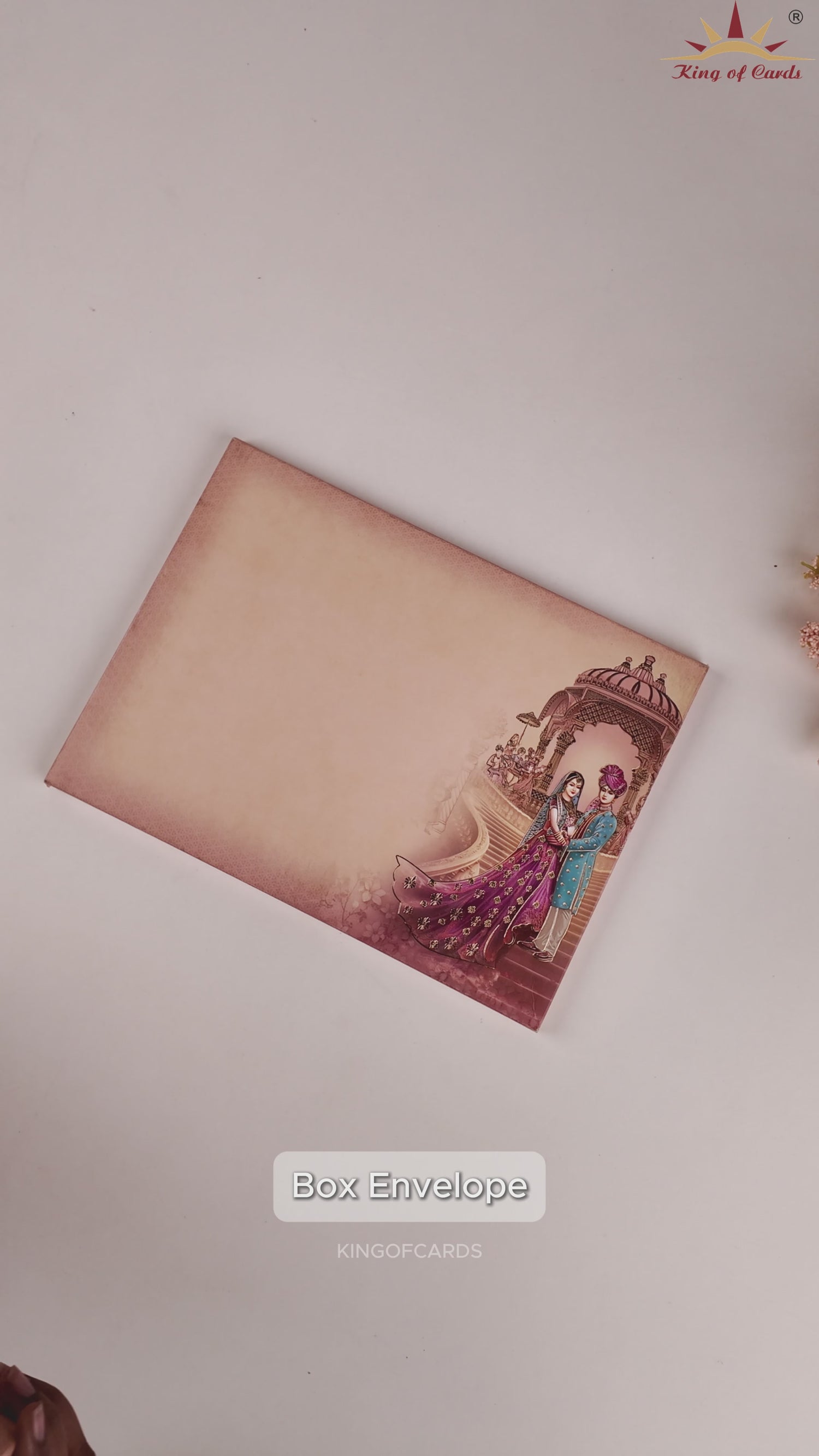 Pink Padded Bride Groom Door Style Wedding Card - KAA06180
