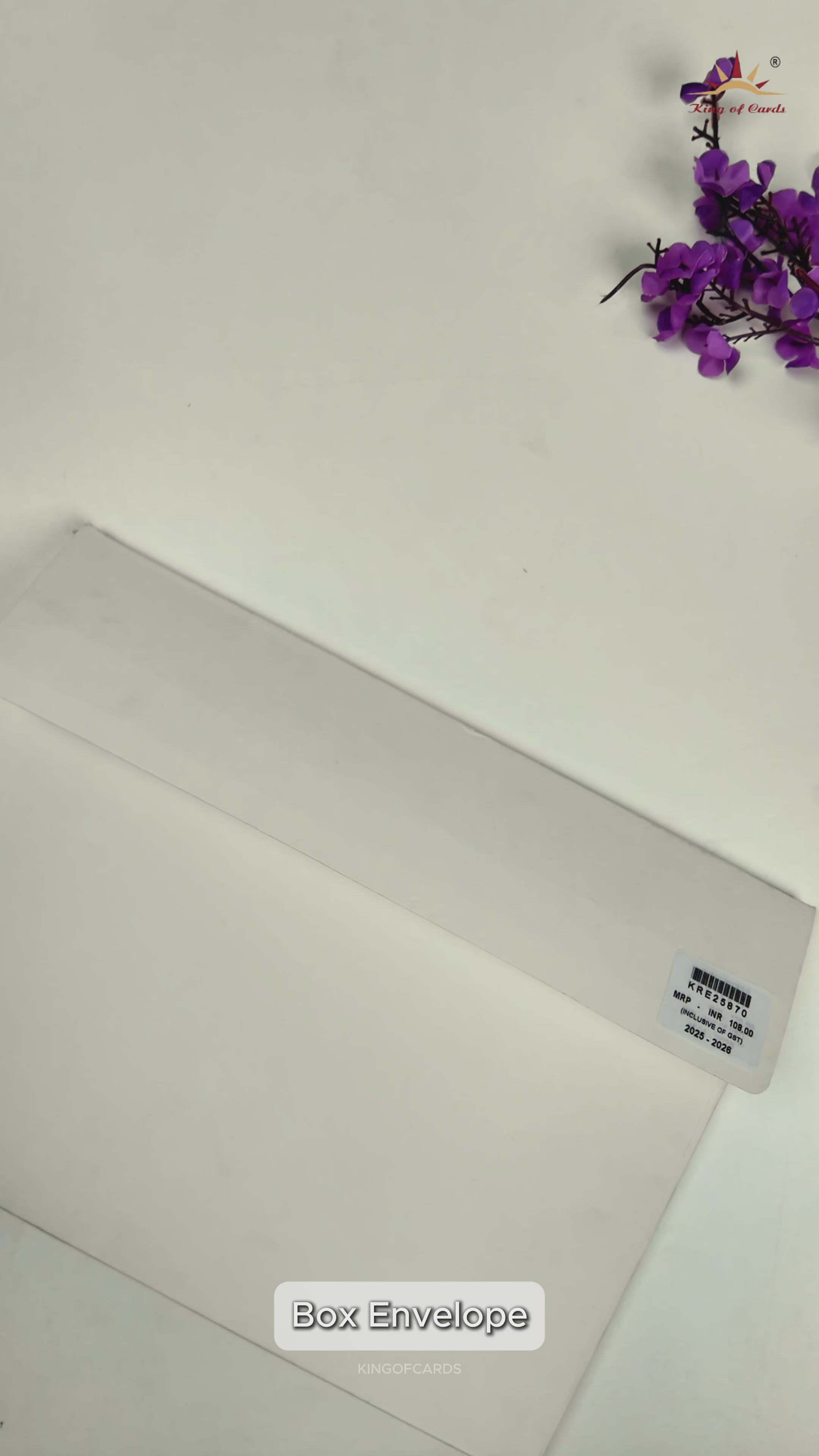 White Floral Gold Foil Padded Wedding Card-KRE25870