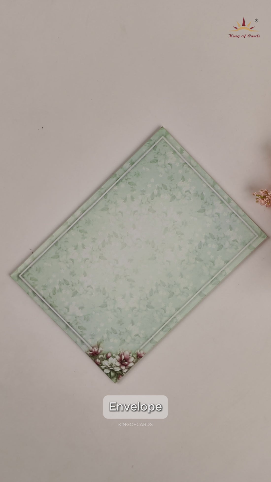 Sky Blue Floral Door Style Wedding Card-KNBL1702