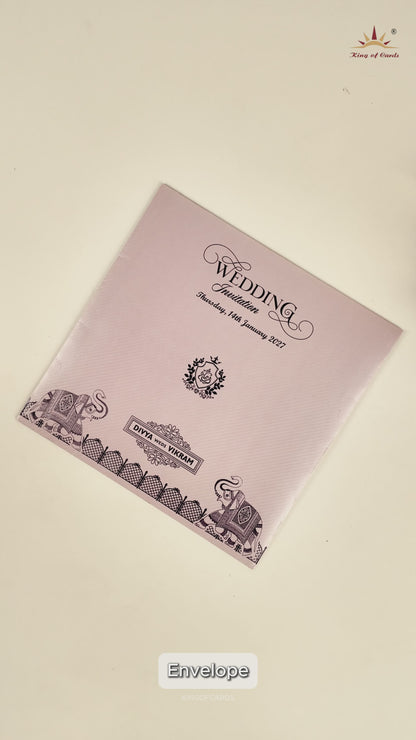 Lavender Floral Wedding Invitation Card - KNKD2801P