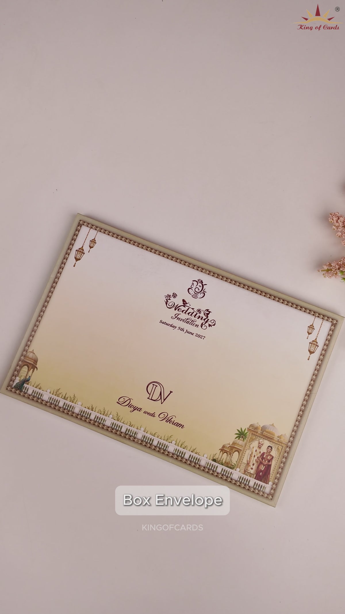 Pastel Green Bride Groom Wedding Invitation Card - KNKT1903C