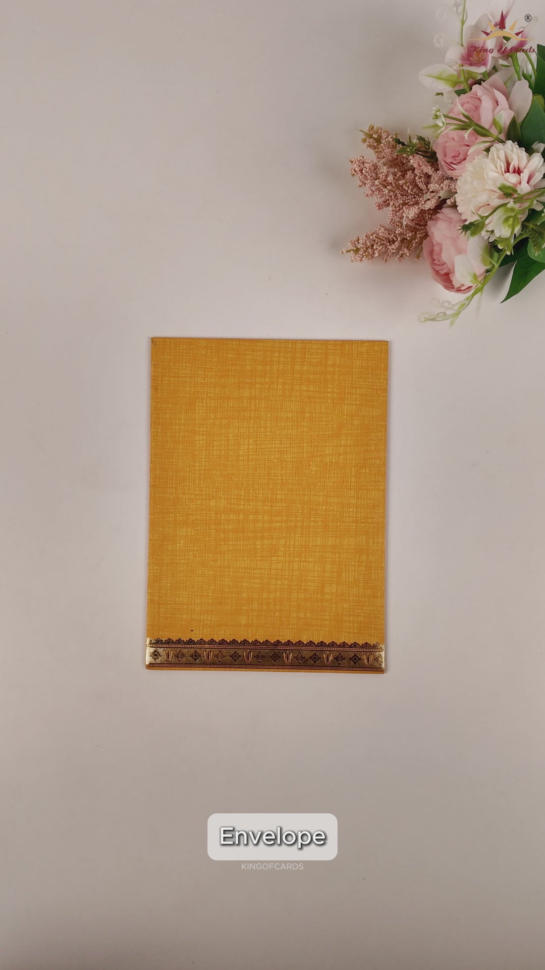 Orange Metallic Balaji Padmavathi Wedding Card - KNCM22OB