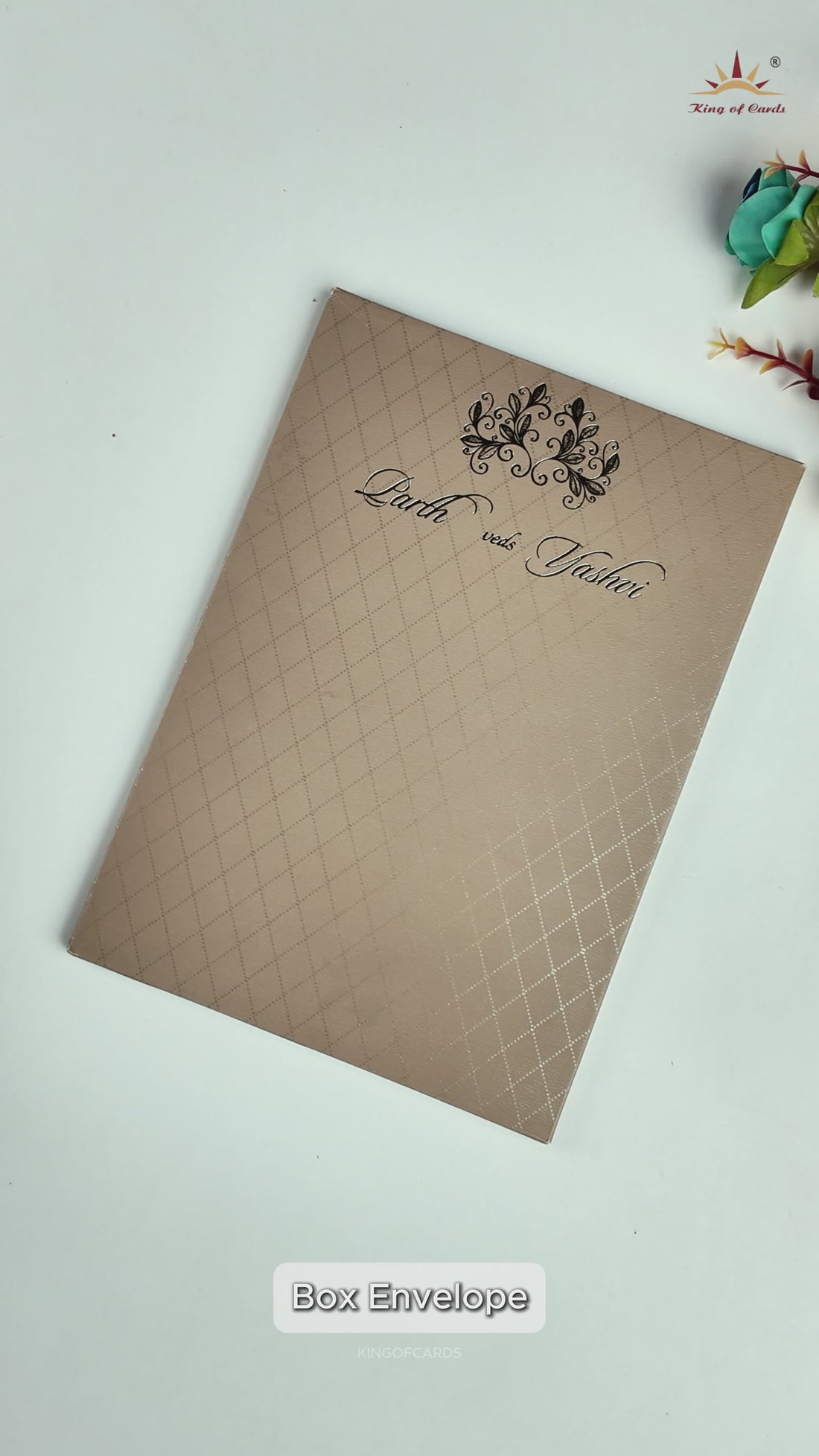 Brown Padded Classic Wedding Card - KRC31530