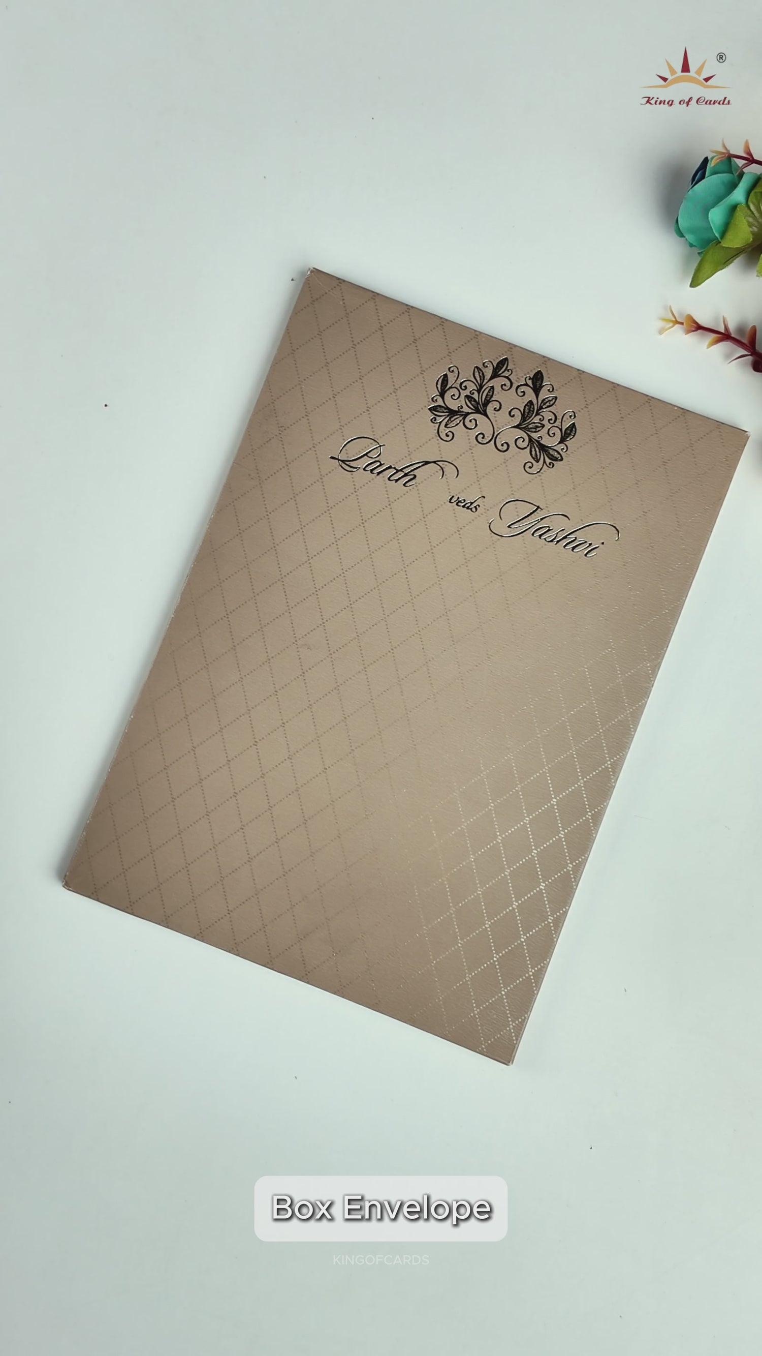 Brown Padded Classic Wedding Card - KRC31530