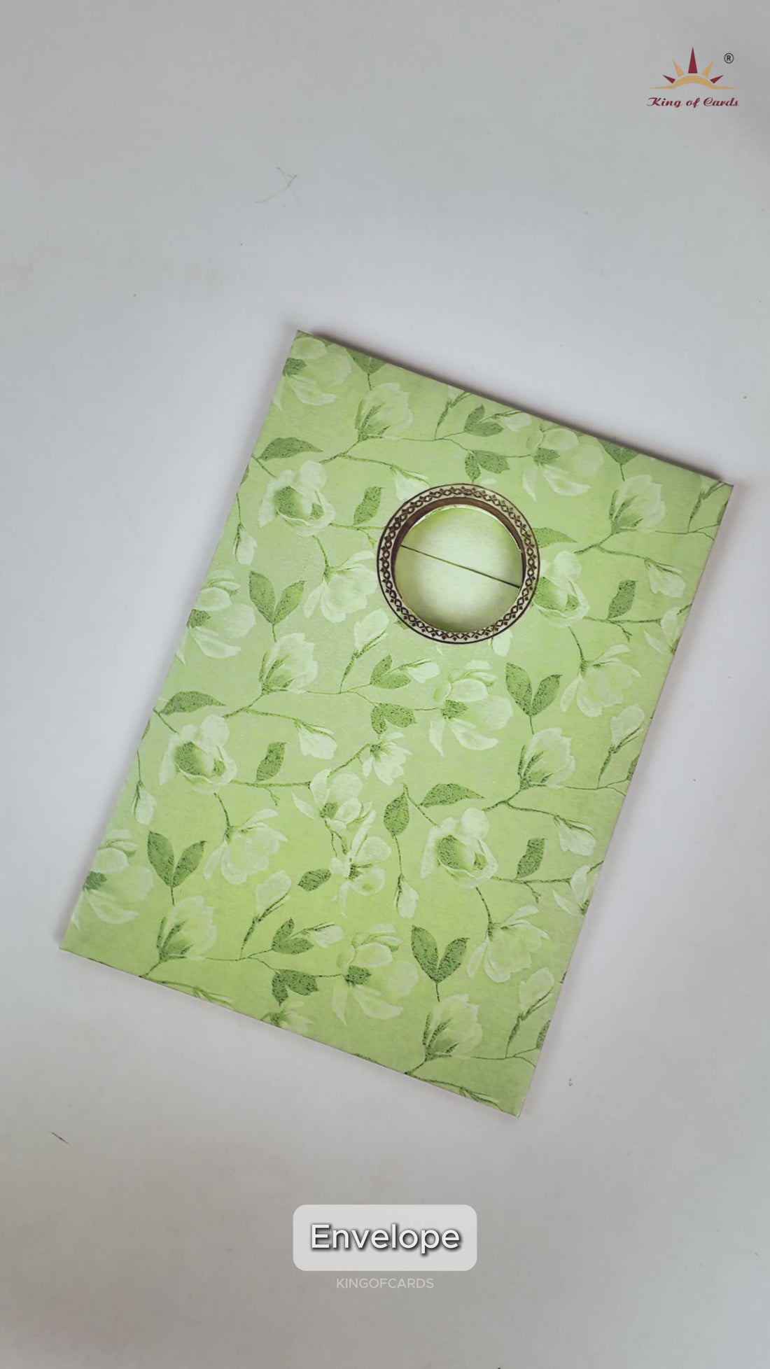 Green Gold Elephant Wedding Card - KNKC039GN