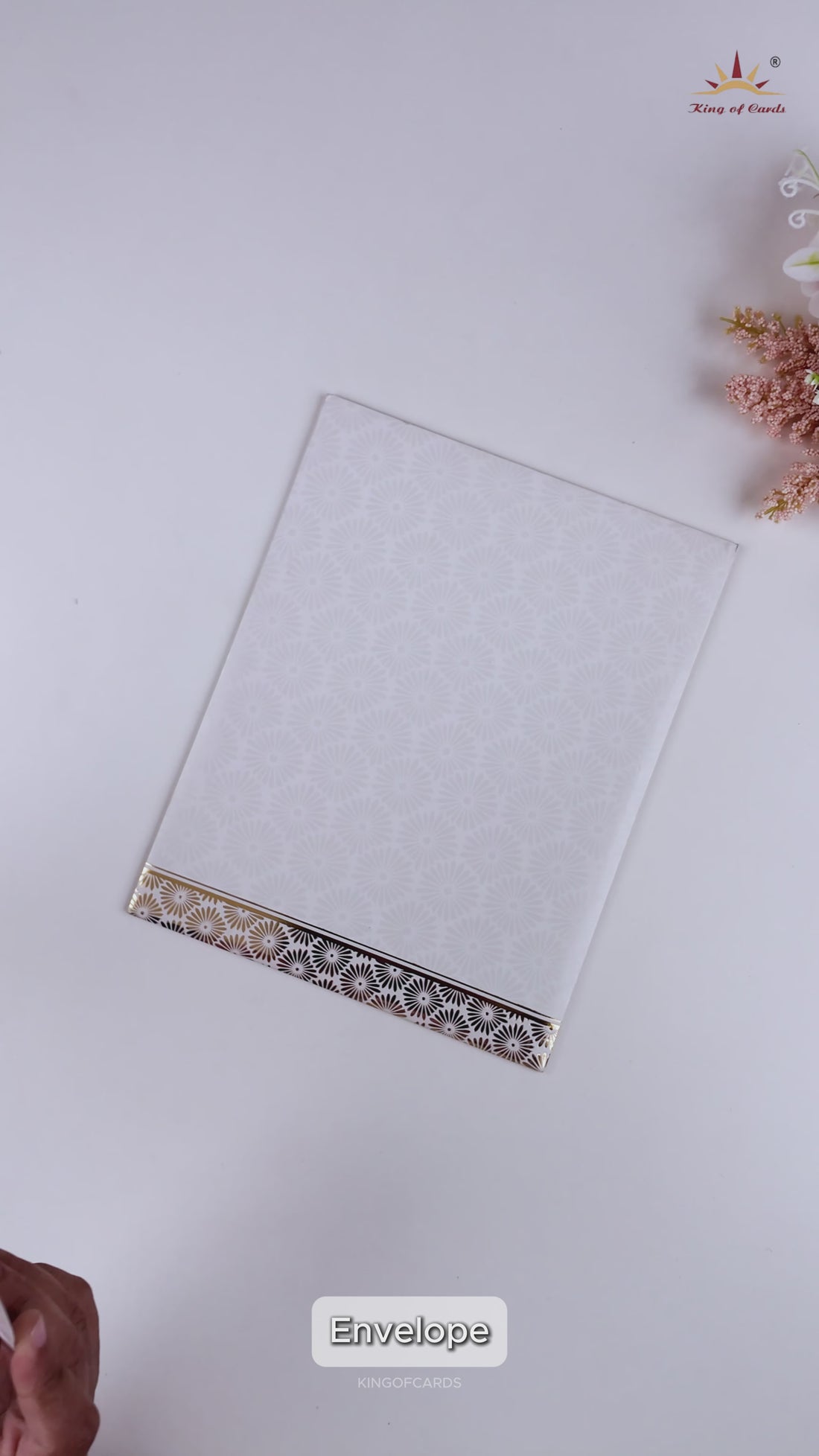 Ivory Floral Elephant Invitation Card-KNJS2067