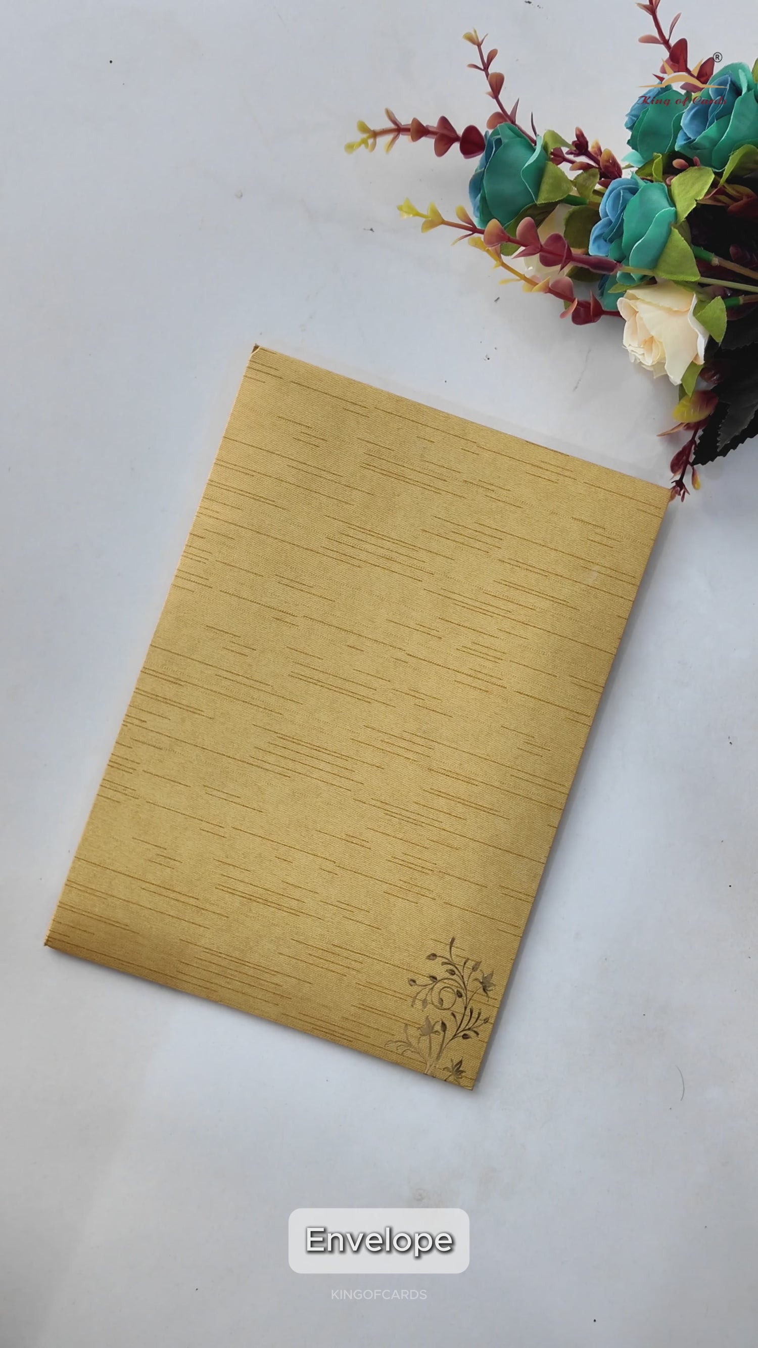 Gold Foiled Floral Wedding Card-KNT2701GL