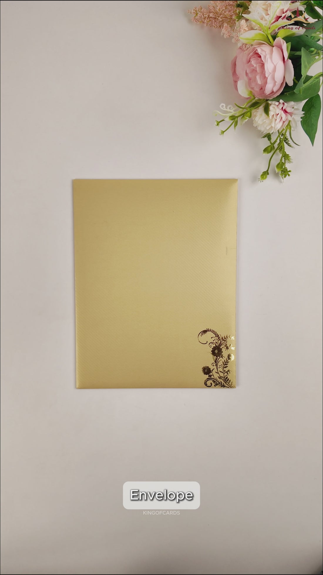 Gold Floral Invitation Card-KNKT5027