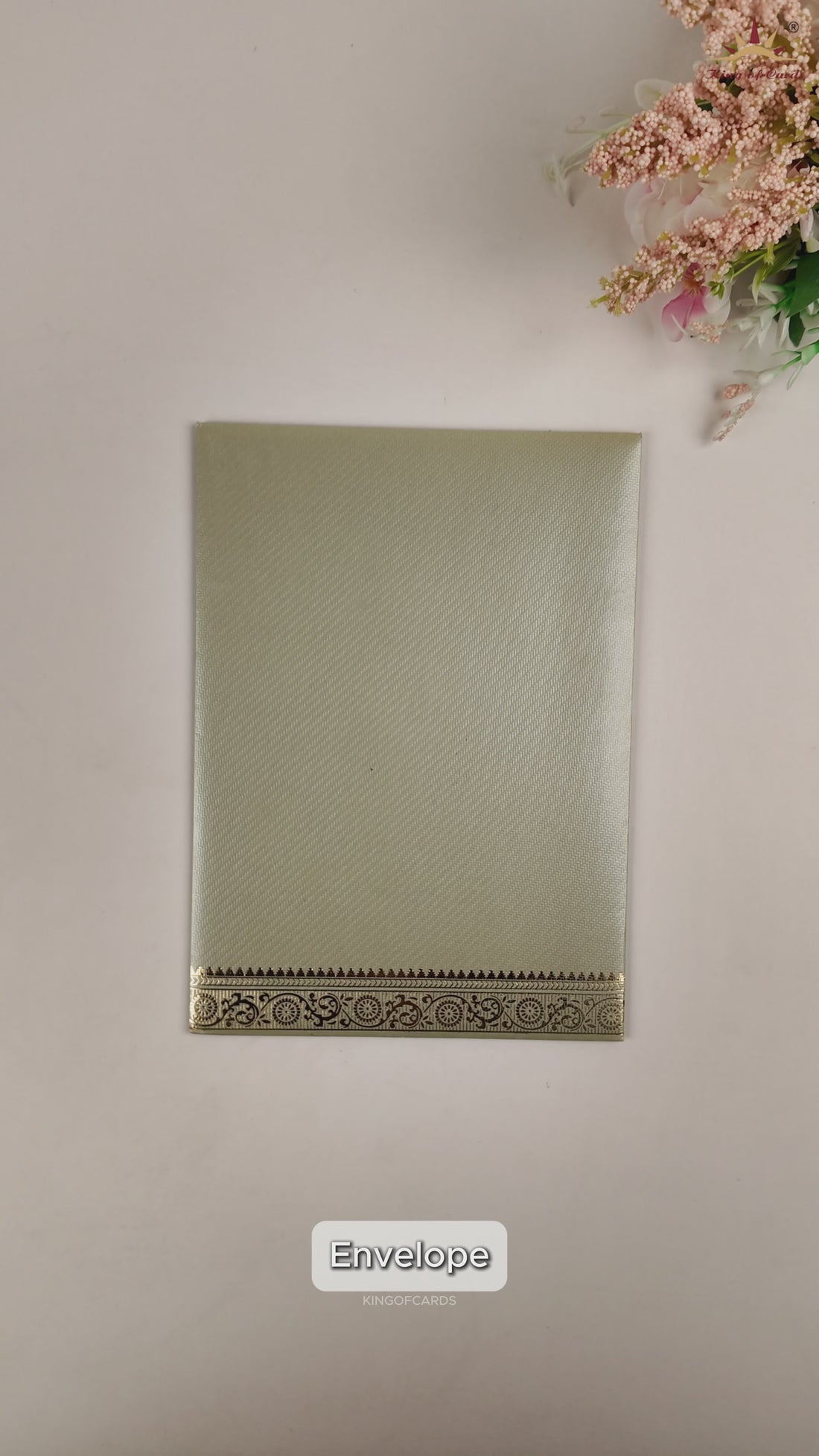 Green Ganesha Wedding Card - KNKTGN026
