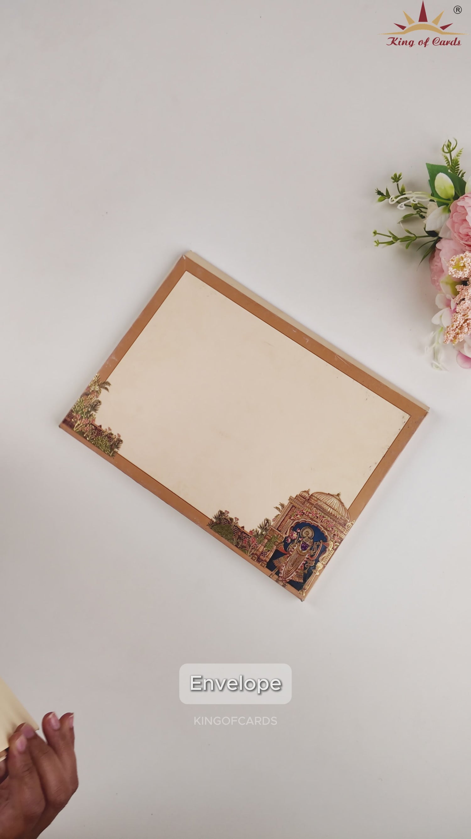 Cream Lord Shrinathji Wedding Card - KAA05400