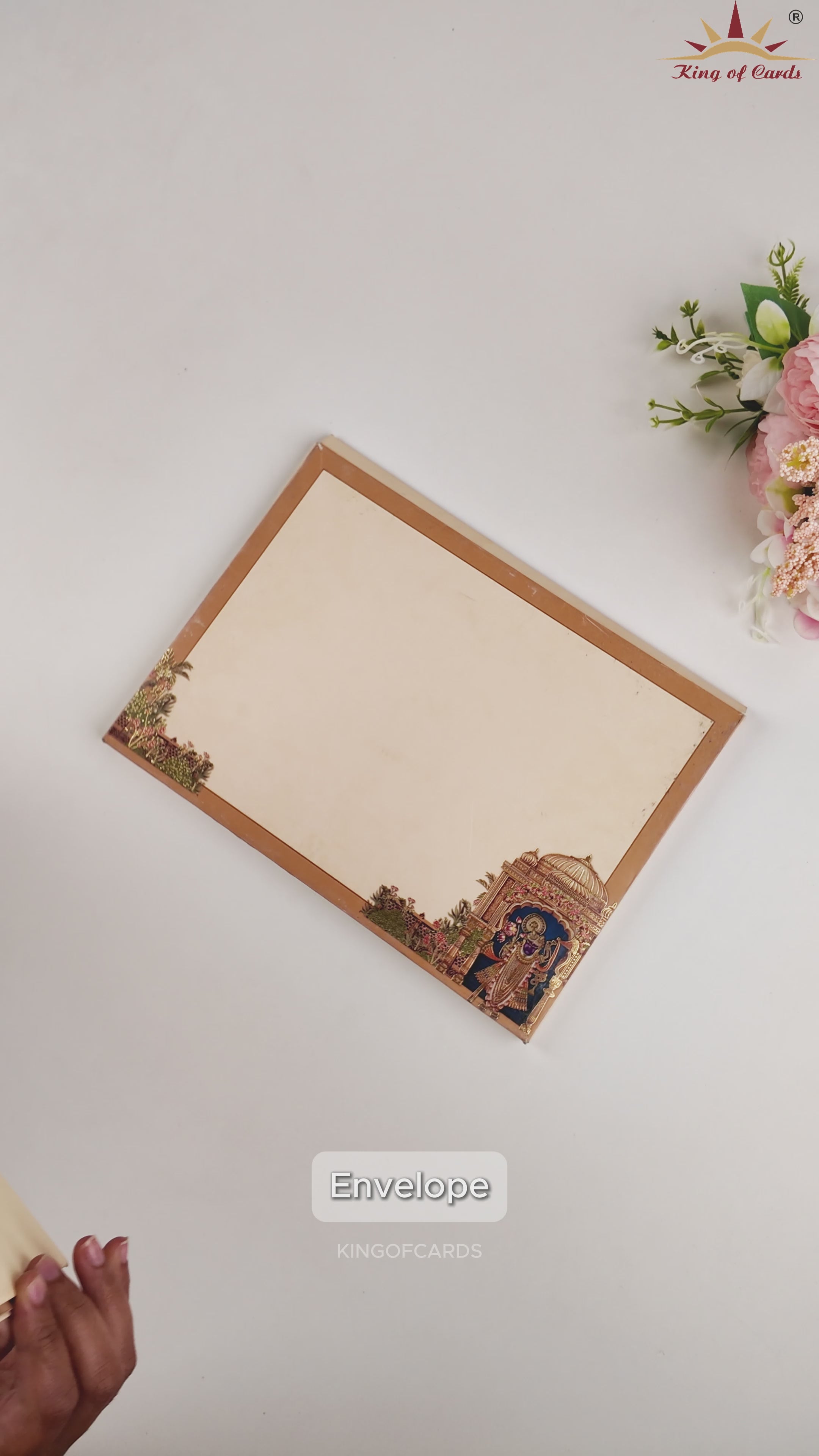 Cream Lord Shrinathji Wedding Card - KAA05400