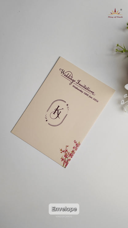 Pink Single Sheet Invitation Card - KNS050GD