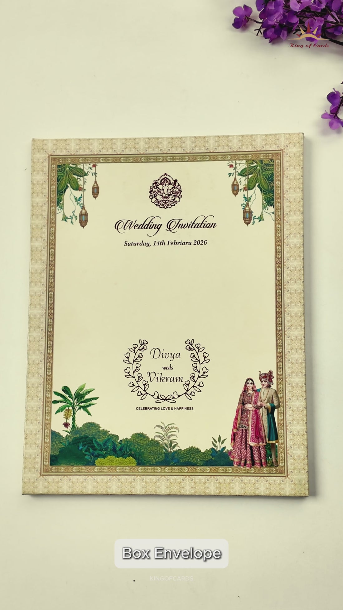 Cream Bride And Groom Wedding Card-KNMO9305