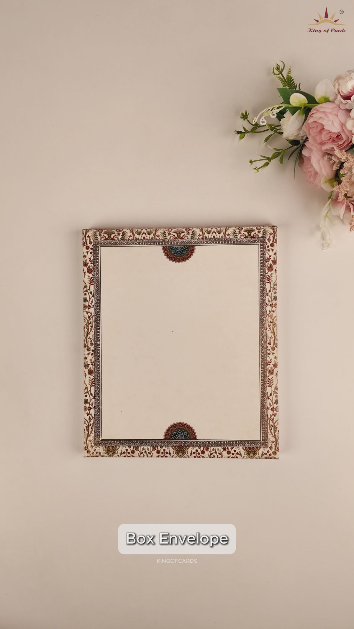 White Padded Floral Pattern Wedding Card - KAA05850
