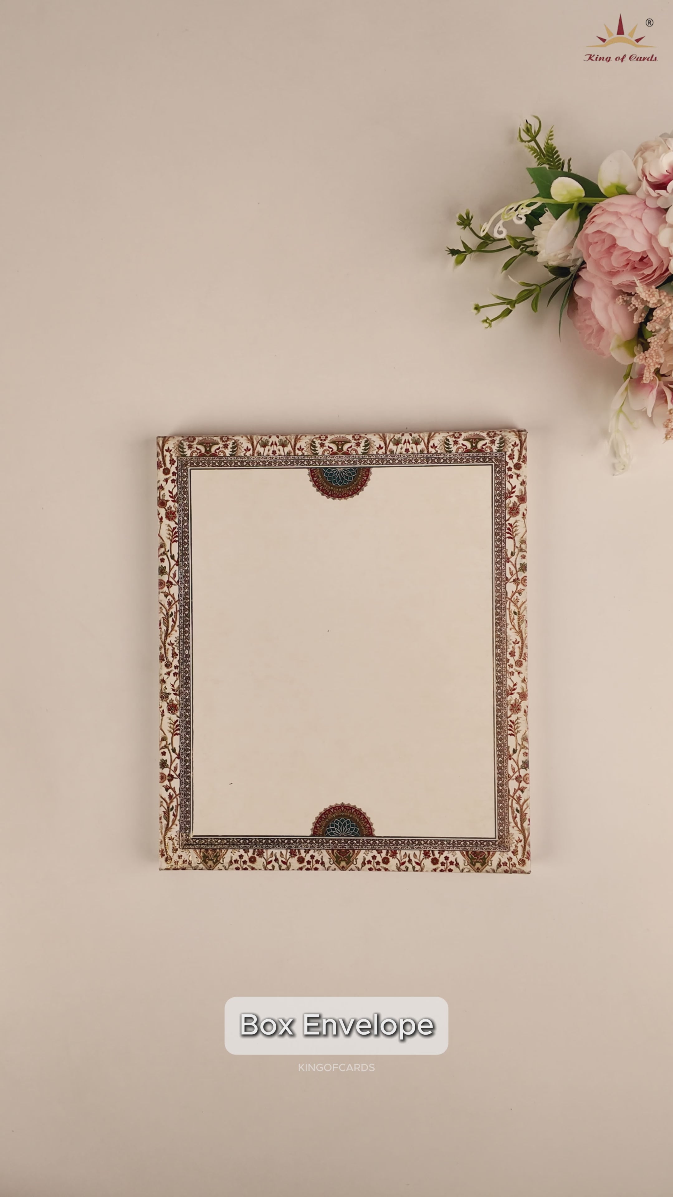 White Padded Floral Pattern Wedding Card - KAA05850