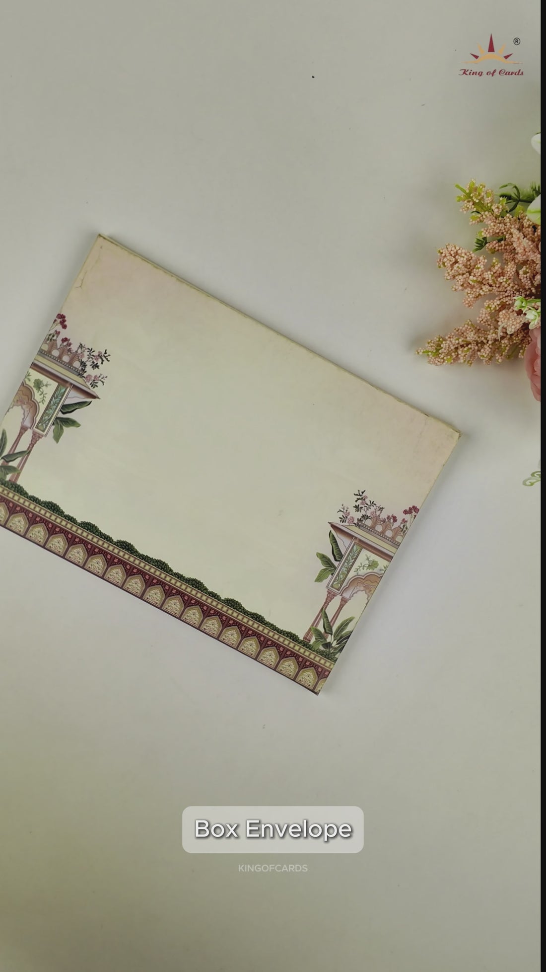 Cream Padded Royal Palace Wedding Card - KAA05480