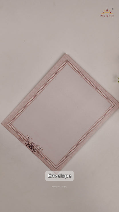 Pastel Pink Floral Wedding Card - KNKJ1139
