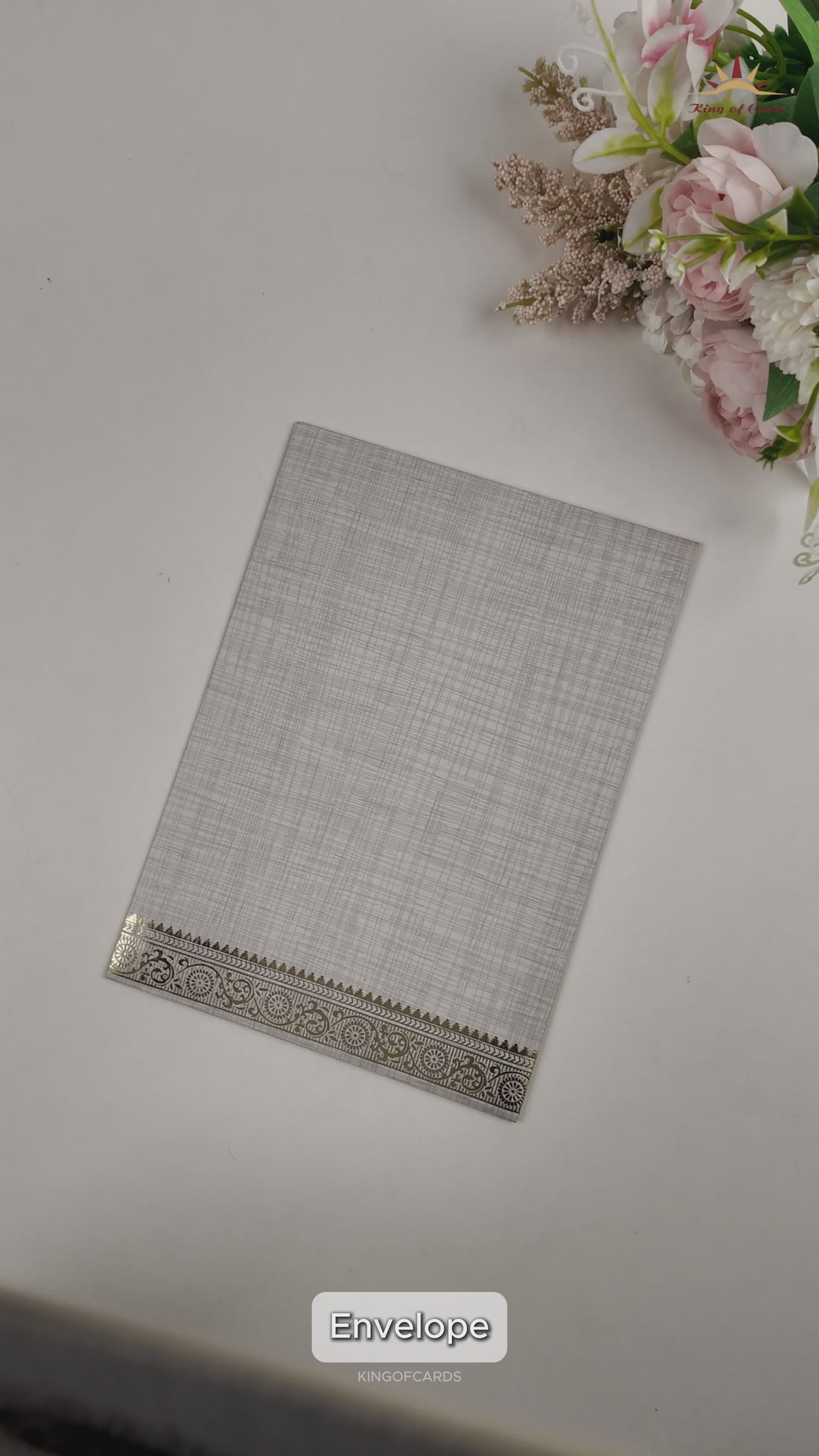 Grey Floral Wedding Card-KNCM26GF