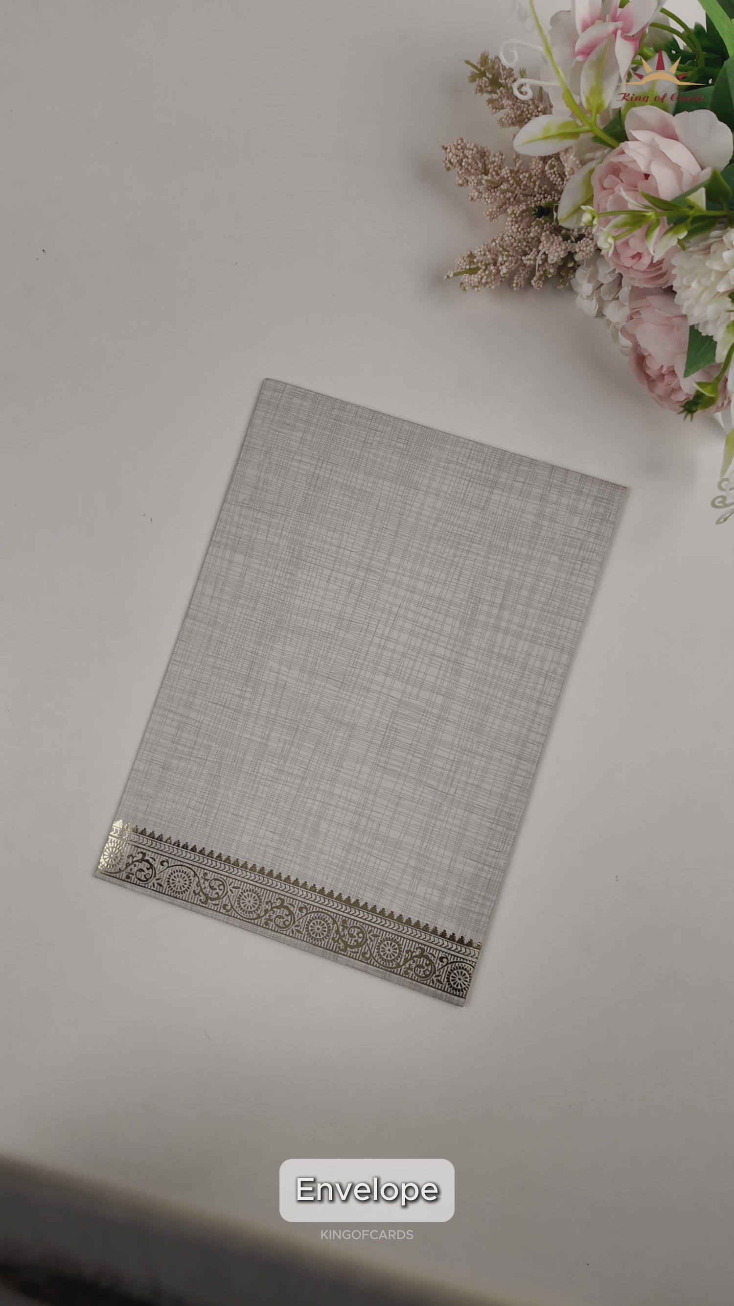 Grey Floral Wedding Card-KNCM26GF