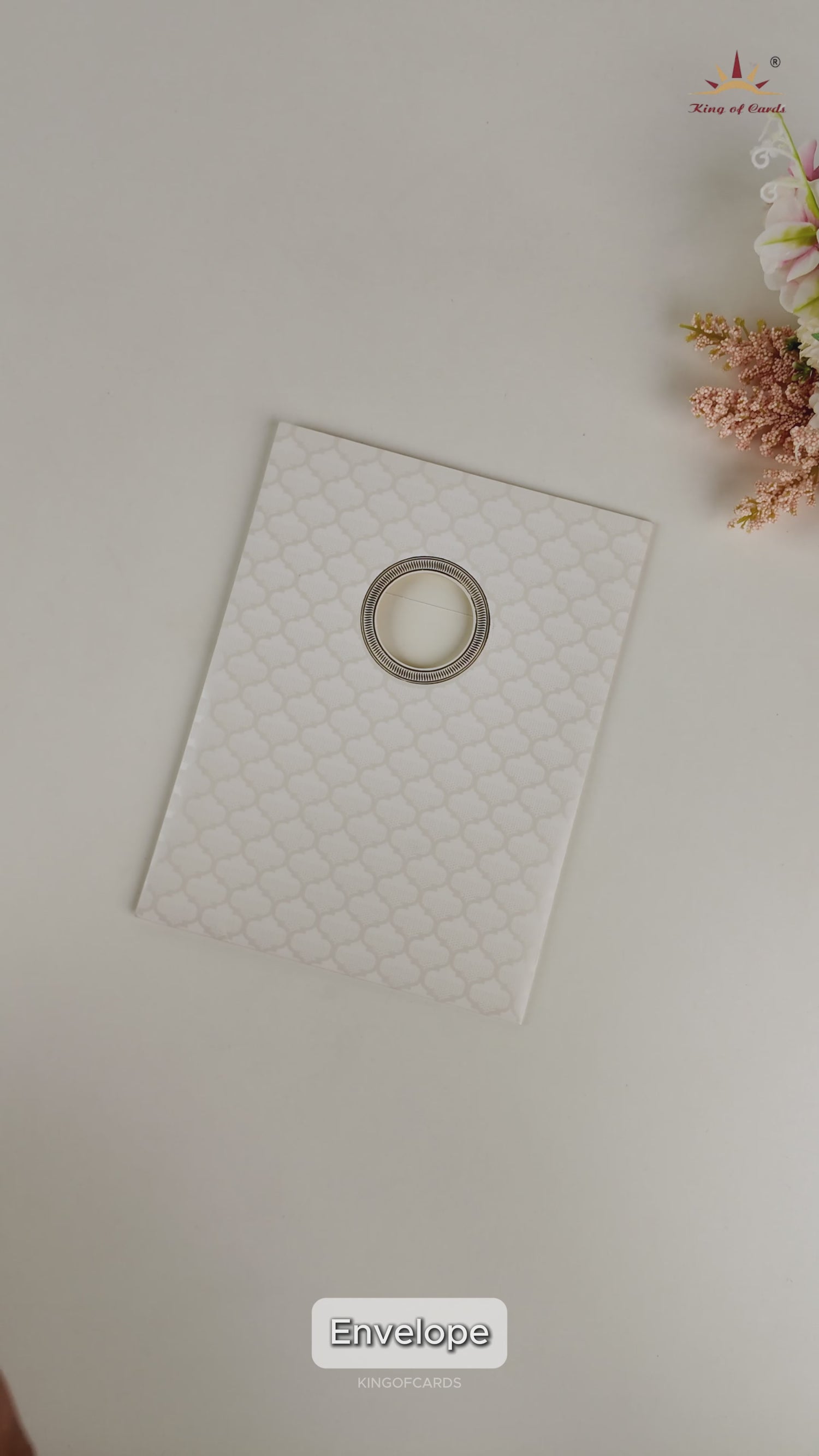 White Embossed Baraat Wedding Invitation Card - KNK70550