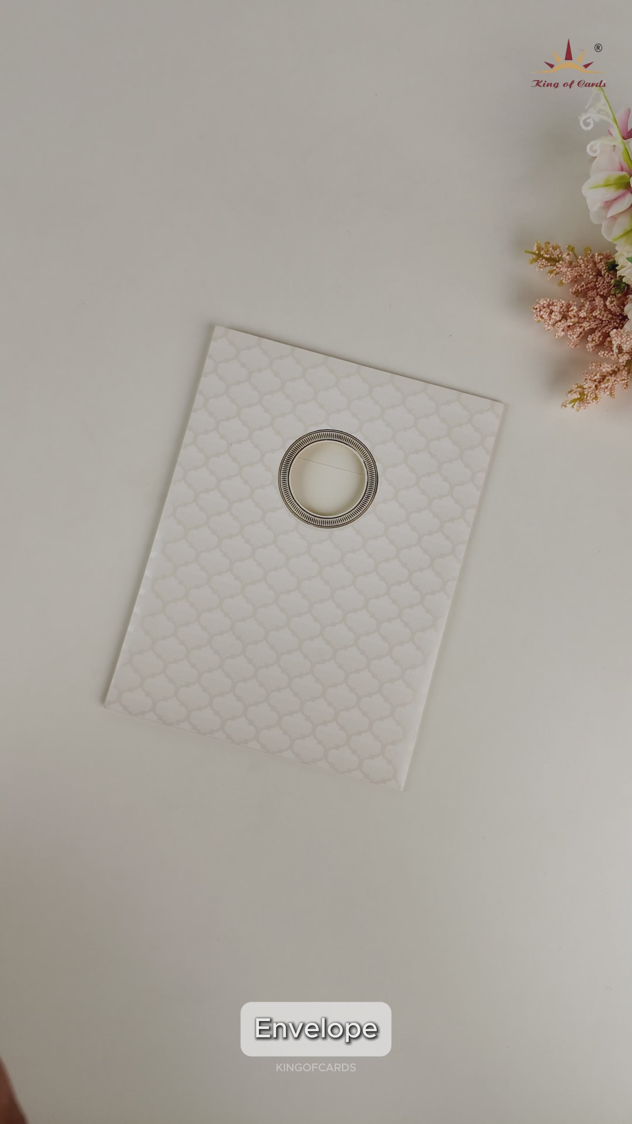 White Embossed Baraat Wedding Invitation Card - KNK70550