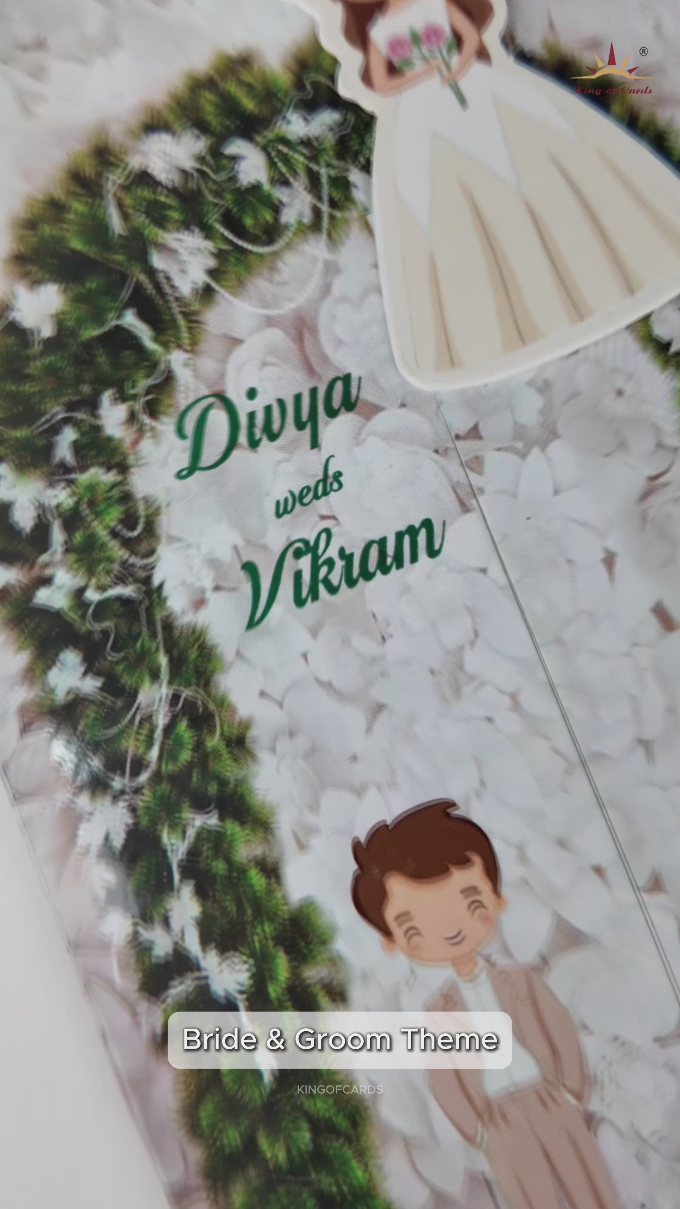 White Couple Sliding Invitation Card-KNKSP748