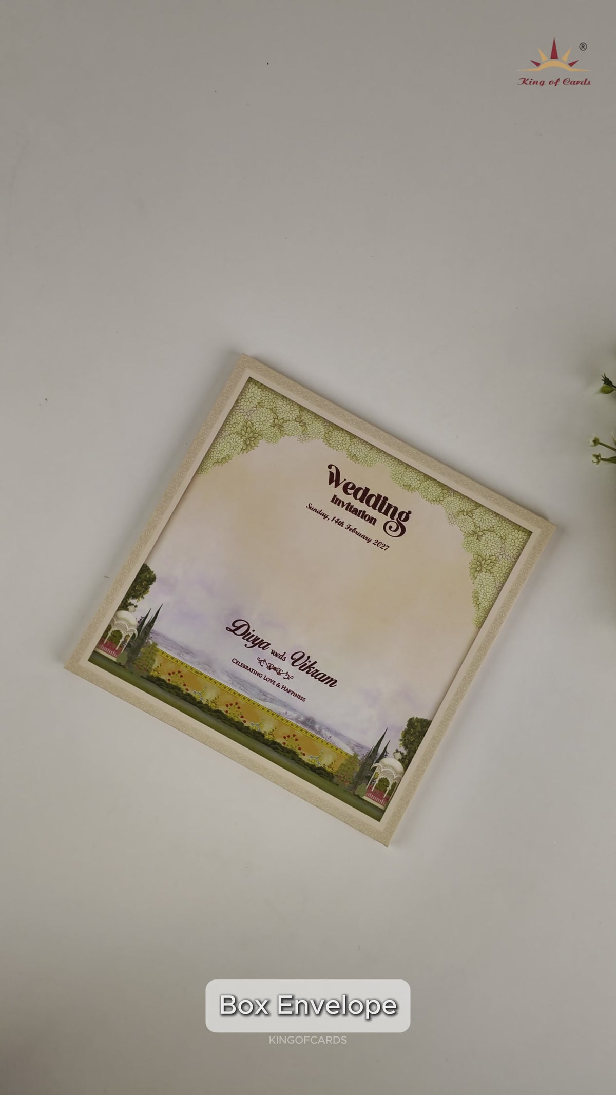 Cream Royal Elephant Wedding Card - KNKD8102