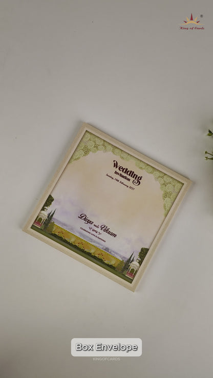 Cream Royal Elephant Wedding Card - KNKD8102