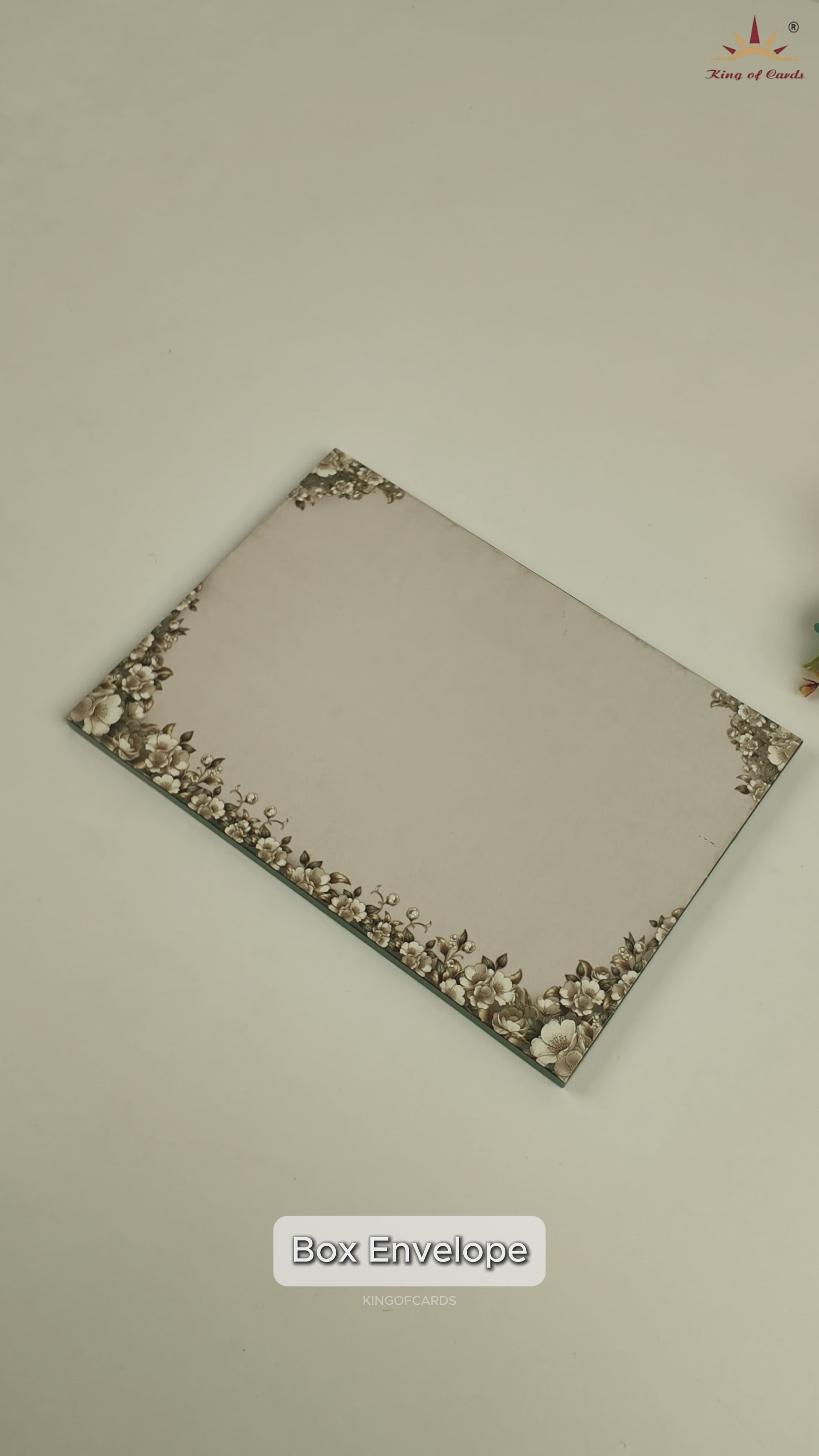 Royal Blue Floral Premium Wedding Card - KAA05290