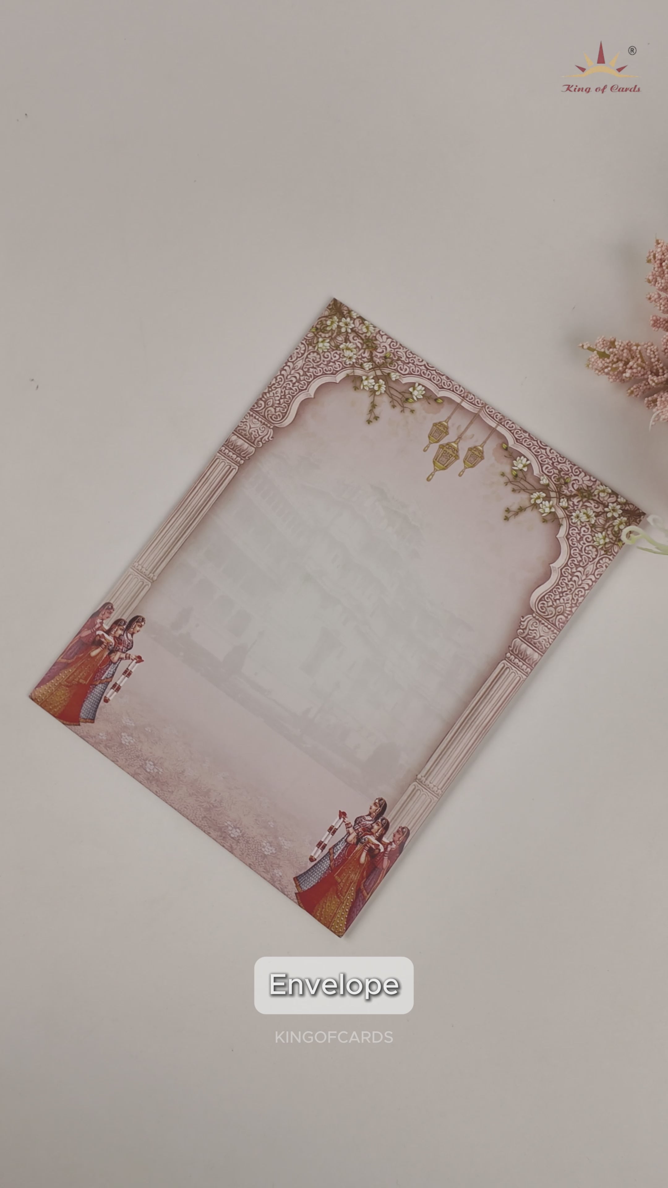 Pink Royal Baraat Wedding Card - KNKC4068