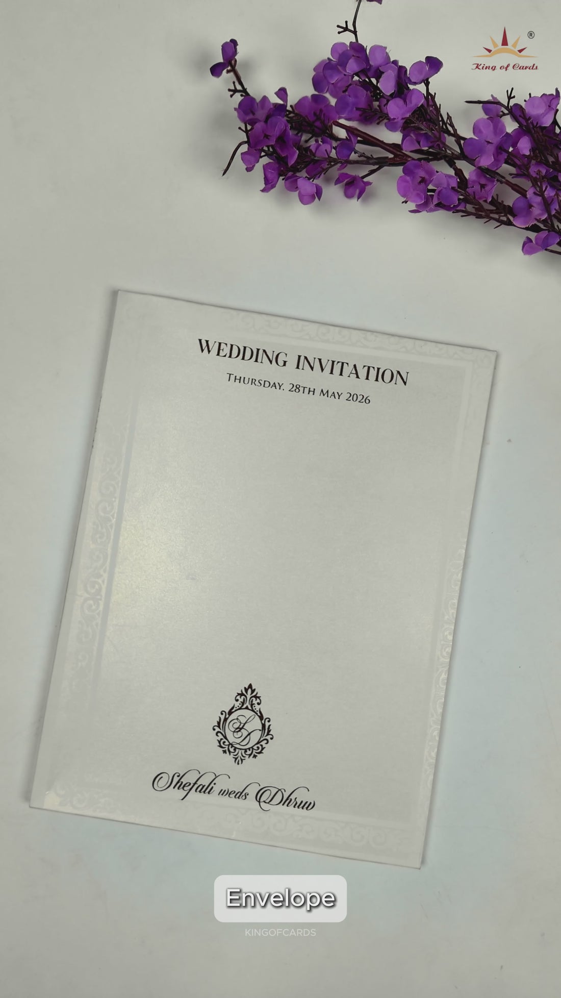 White Palace Door Wedding card-KRE28490