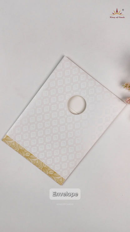 White Yellow Balaji Padmavathi Wedding Card - KNA2401Y