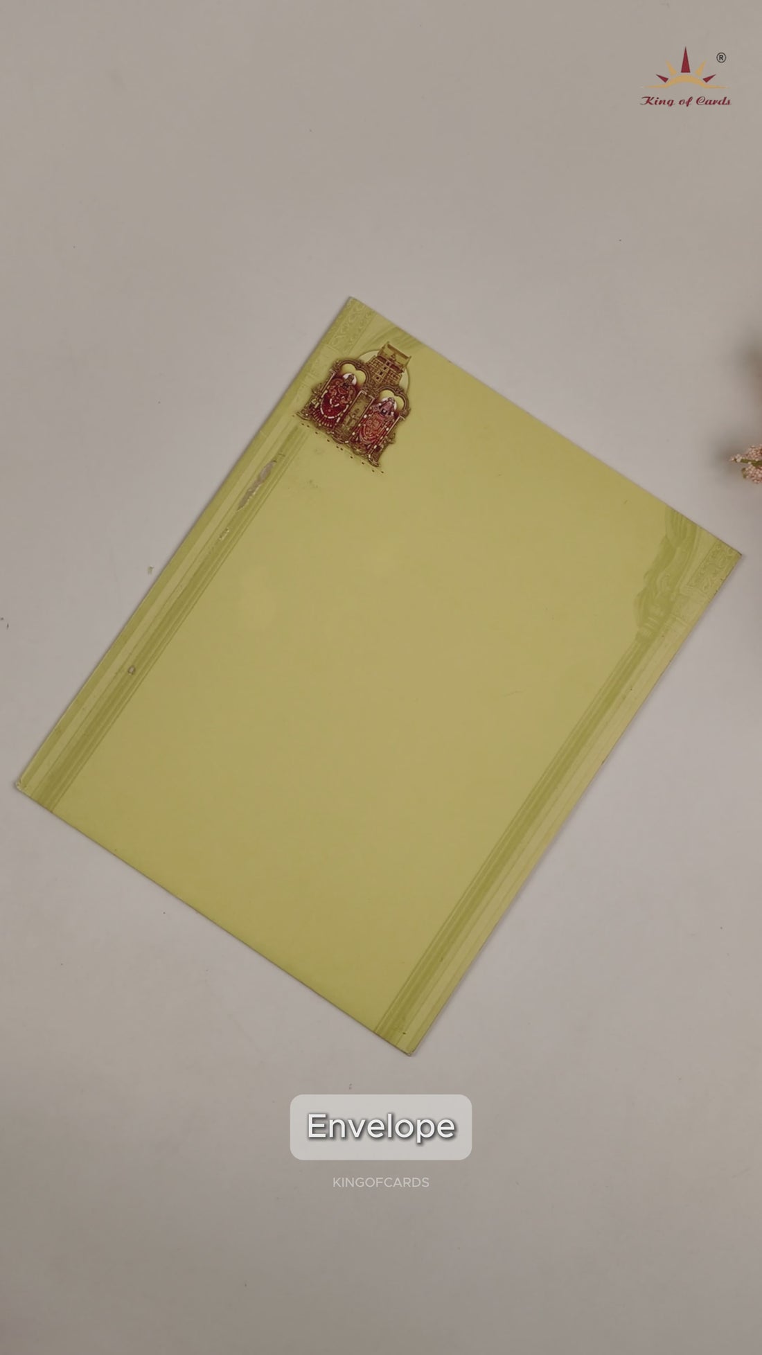 Yellow Balaji Padmavathi Ganesha Wedding Card - KNK3111
