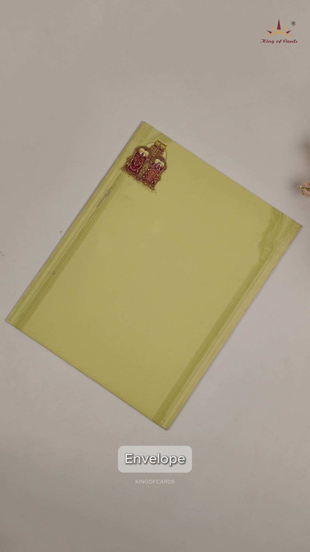 Yellow Balaji Padmavathi Ganesha Wedding Card - KNK3111