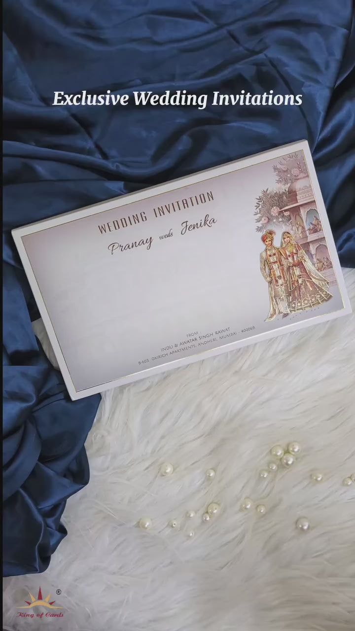 Grey Royal Wedding Padded Card-Krc30870