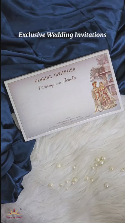 Grey Royal Wedding Padded Card-Krc30870