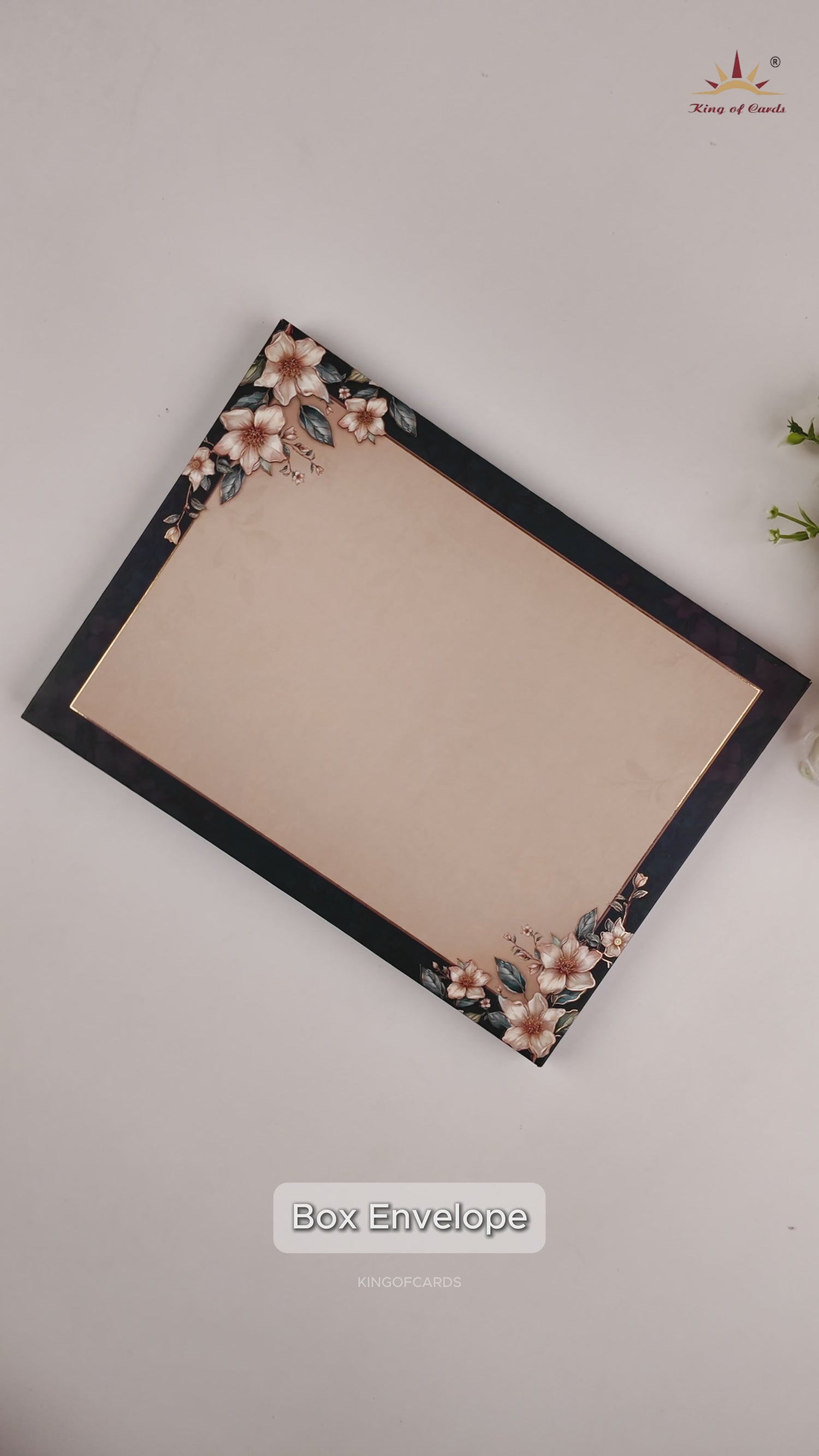 Royal Blue Floral Padded Wedding Card - KAA06000