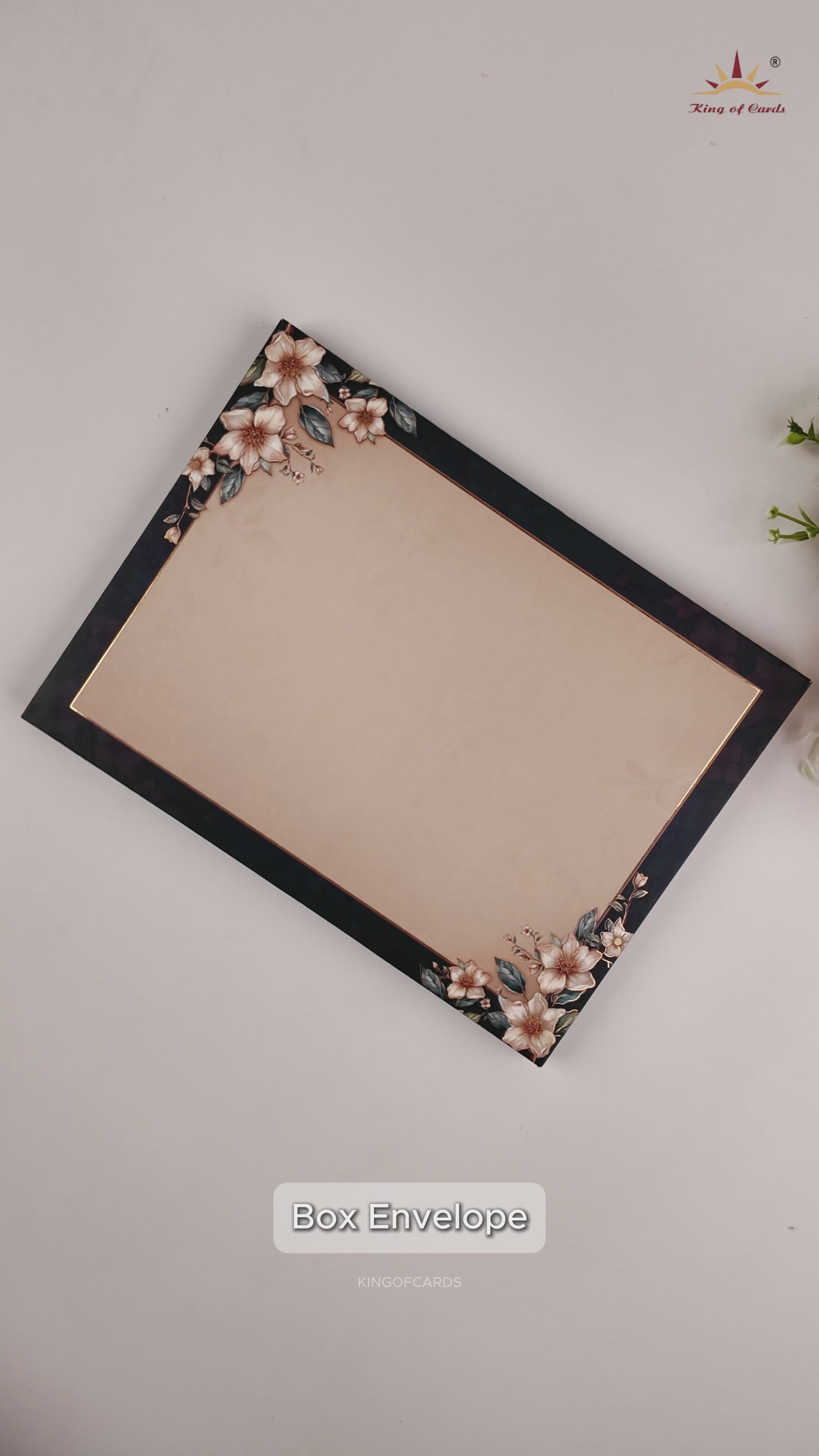 Royal Blue Floral Padded Wedding Card - KAA06000