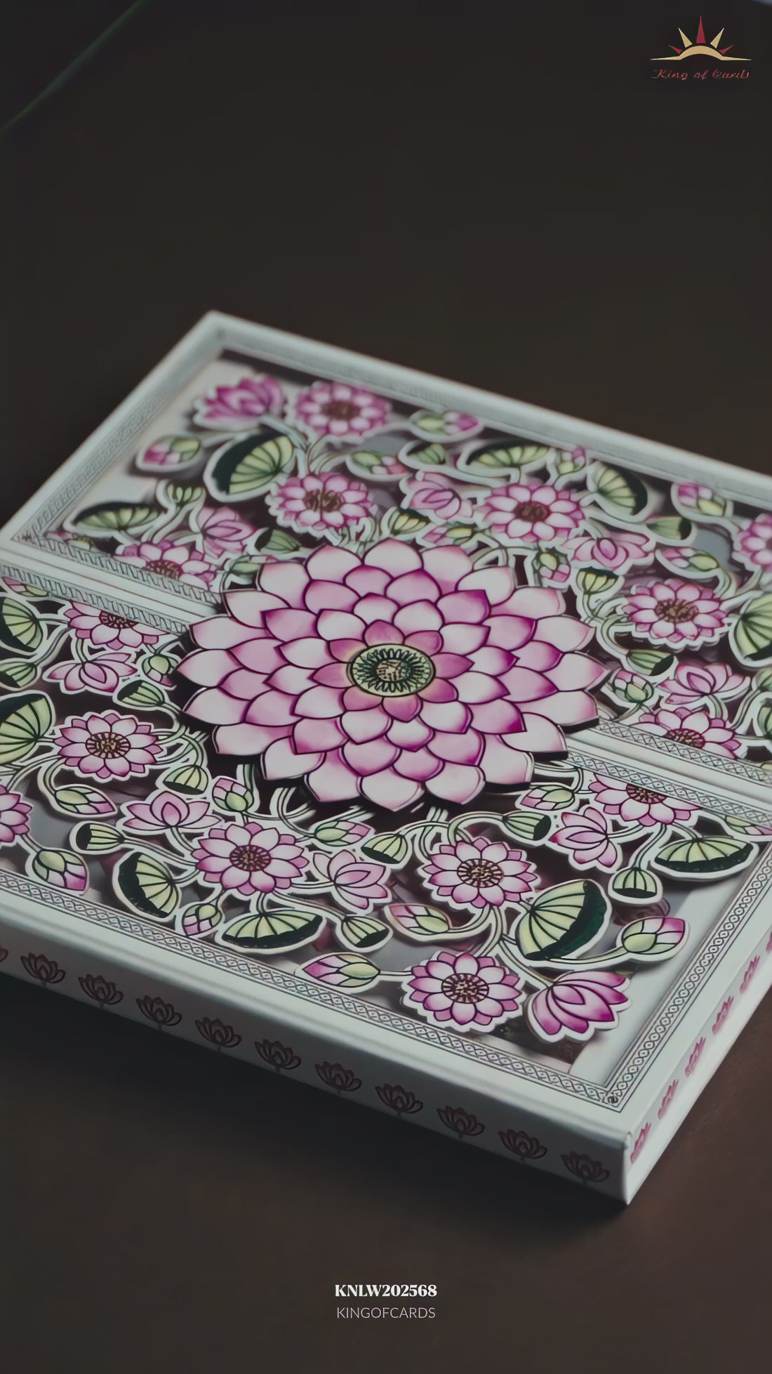 White Lotus Floral Premium Luxury Invitation - KNLW202568