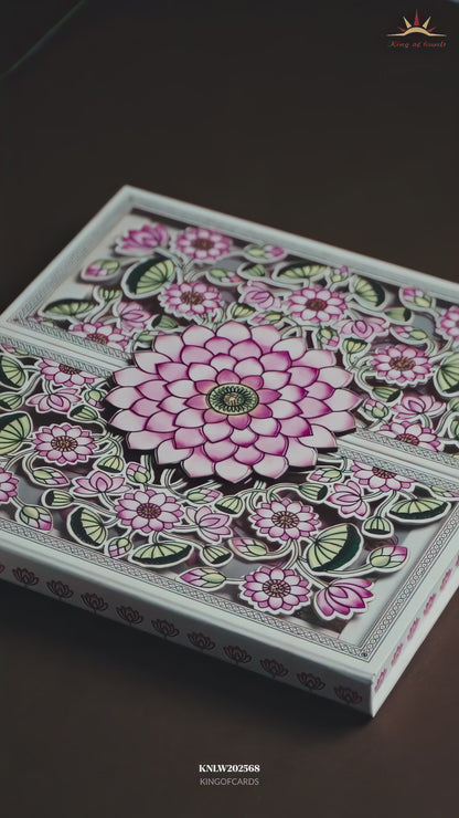 White Lotus Floral Premium Luxury Invitation - KNLW202568