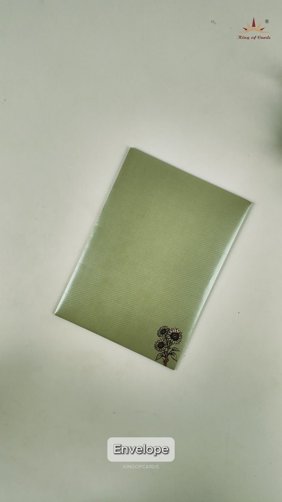 Olive Green Floral Door Style Wedding Card - KNKTGN048