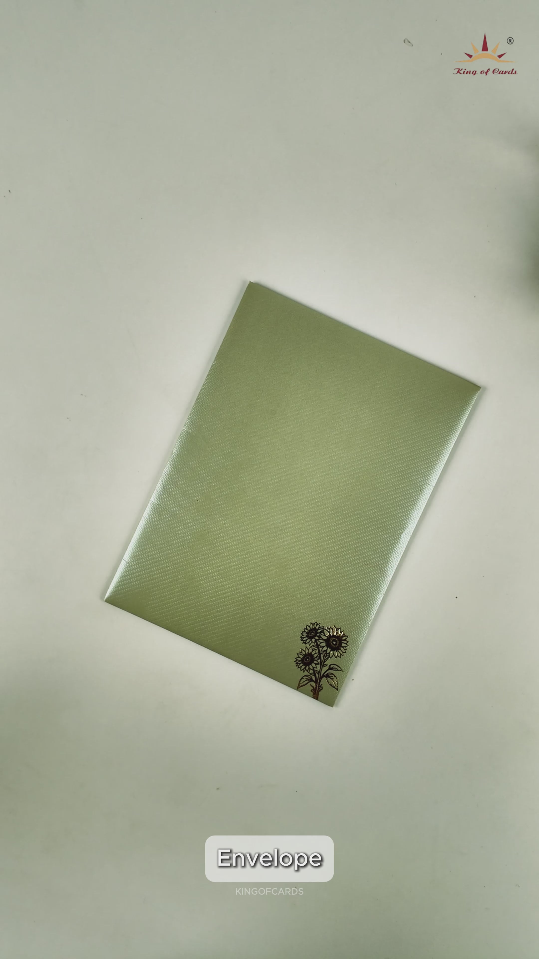 Olive Green Floral Door Style Wedding Card - KNKTGN048