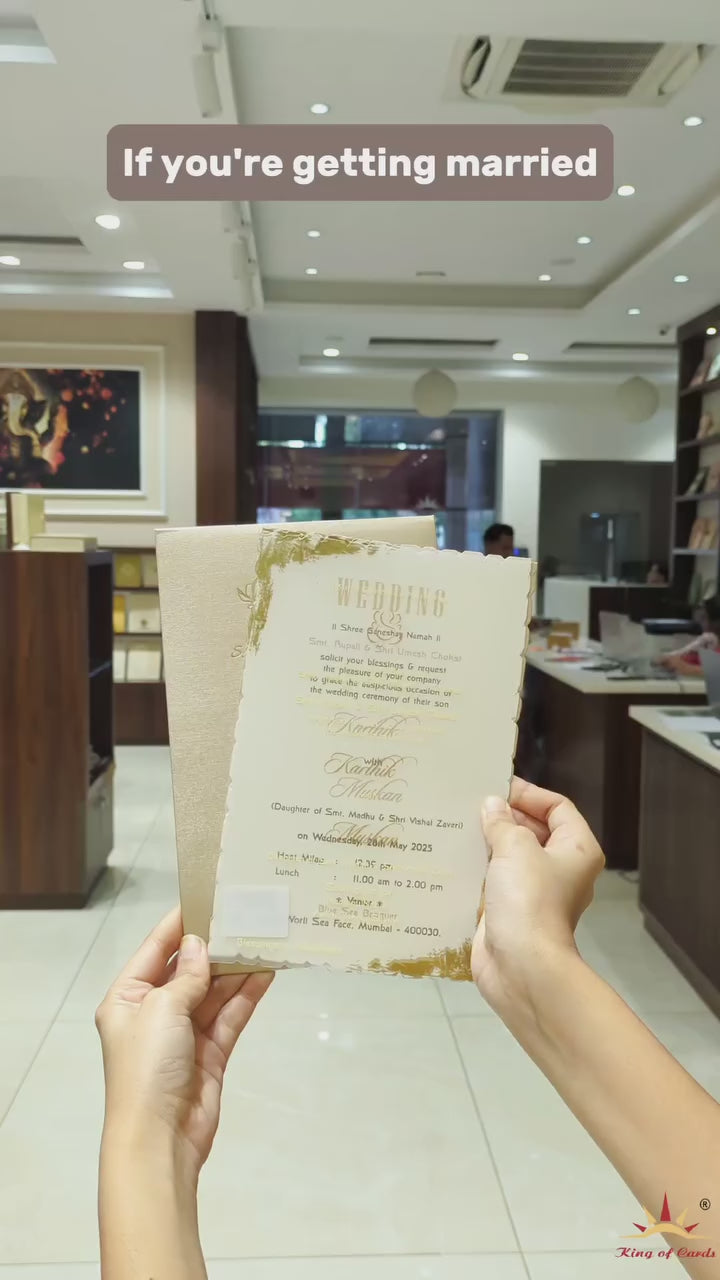 Metallic Light Brown Invitation Card-Krc30700